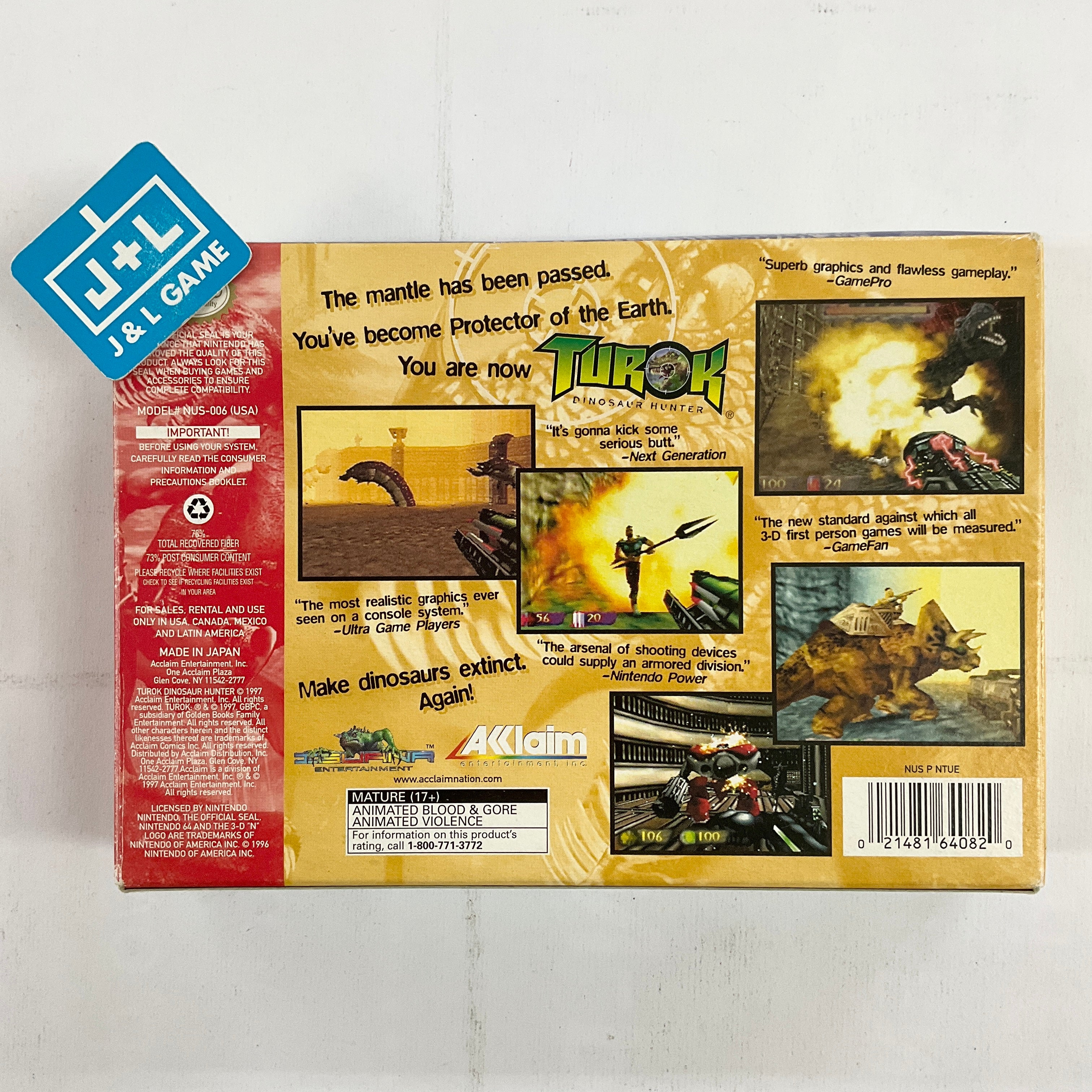Turok: Dinosaur Hunter - (N64) Nintendo 64 [Pre-Owned] Video Games Acclaim   