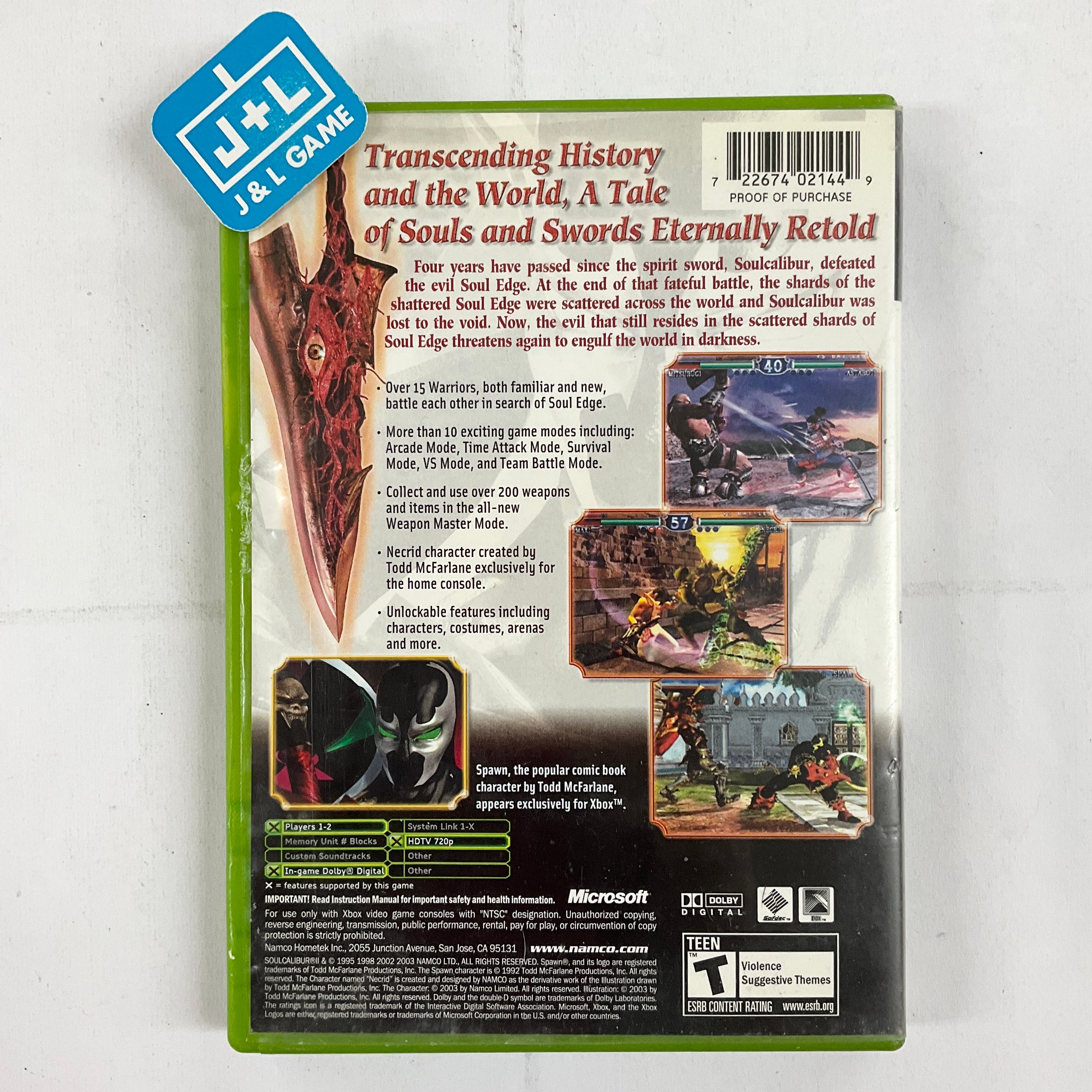Soul Calibur II - (XB) Xbox [Pre-Owned] Video Games Namco   
