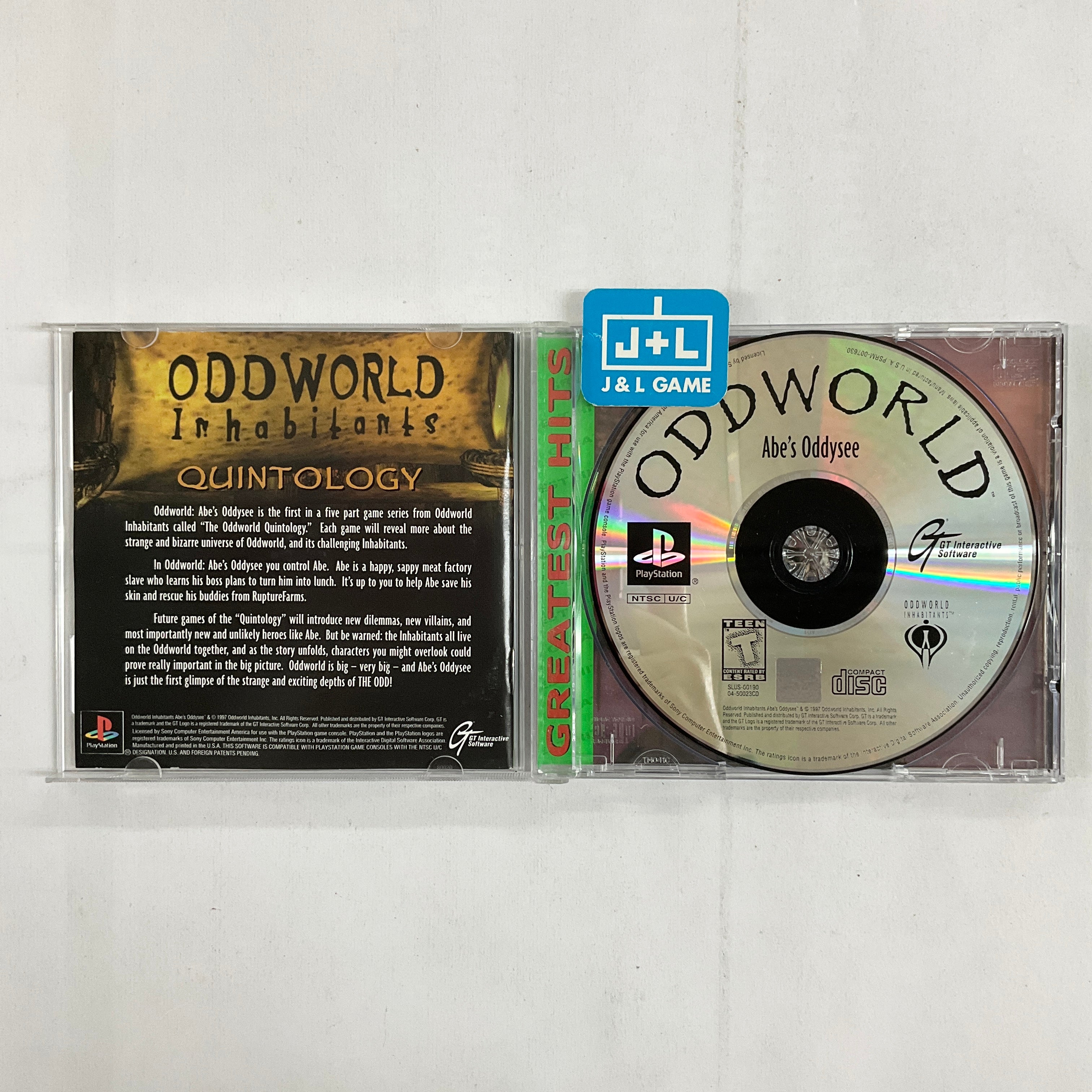 Oddworld: Abe's Oddysee (Greatest Hits) - (PS1) PlayStation 1 [Pre-Owned] Video Games GT Interactive   