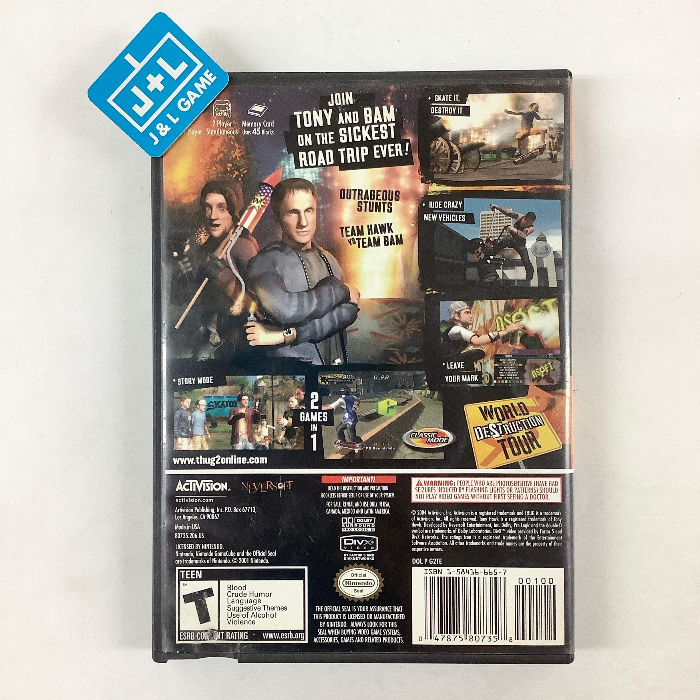 Tony Hawk's Underground 2 - (GC) GameCube [Pre-Owned] Video Games Activision   