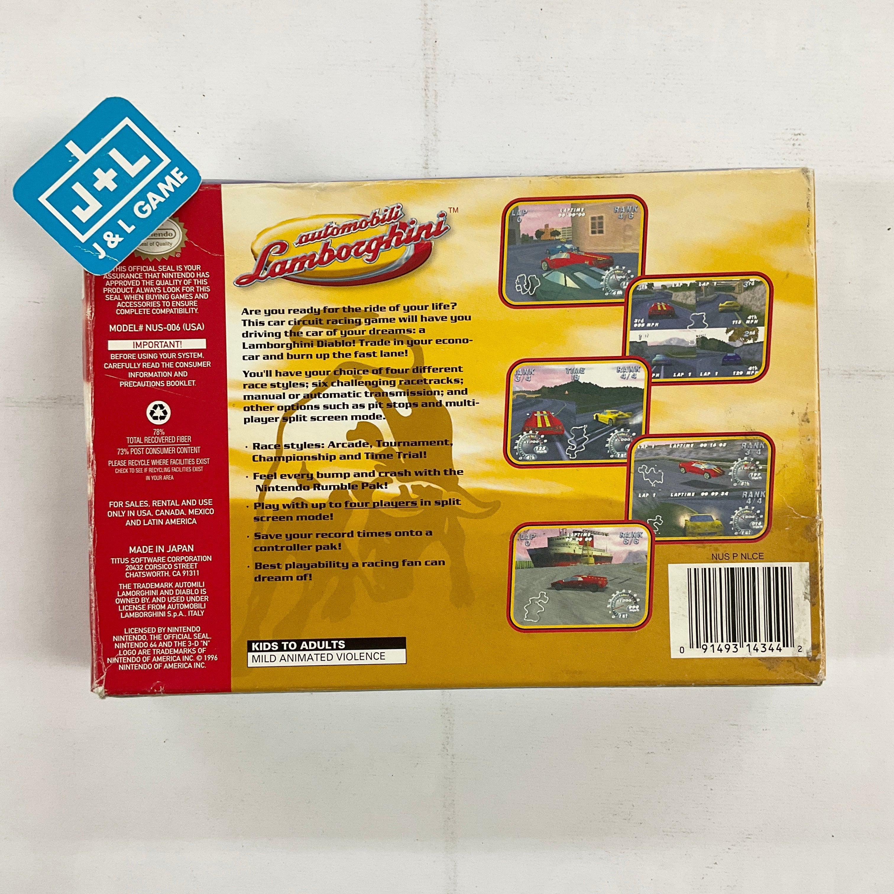 Automobili Lamborghini - (N64) Nintendo 64 [Pre-Owned] | J&L Game