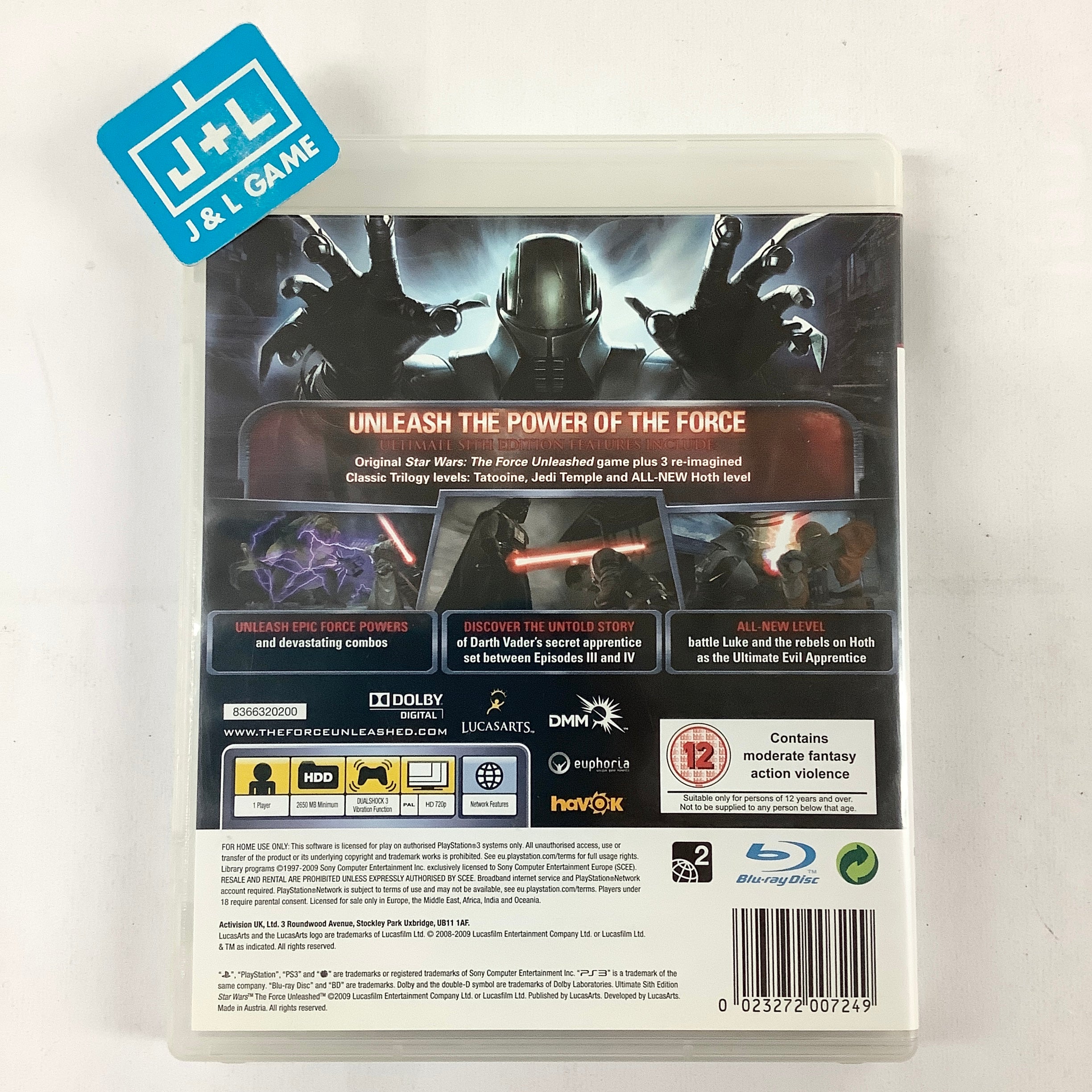 Star Wars: The Force Unleashed (Ultimate Sith Edition) - (PS3) PlayStation 3 (European Import) [Pre-Owned] Video Games LucasArts   