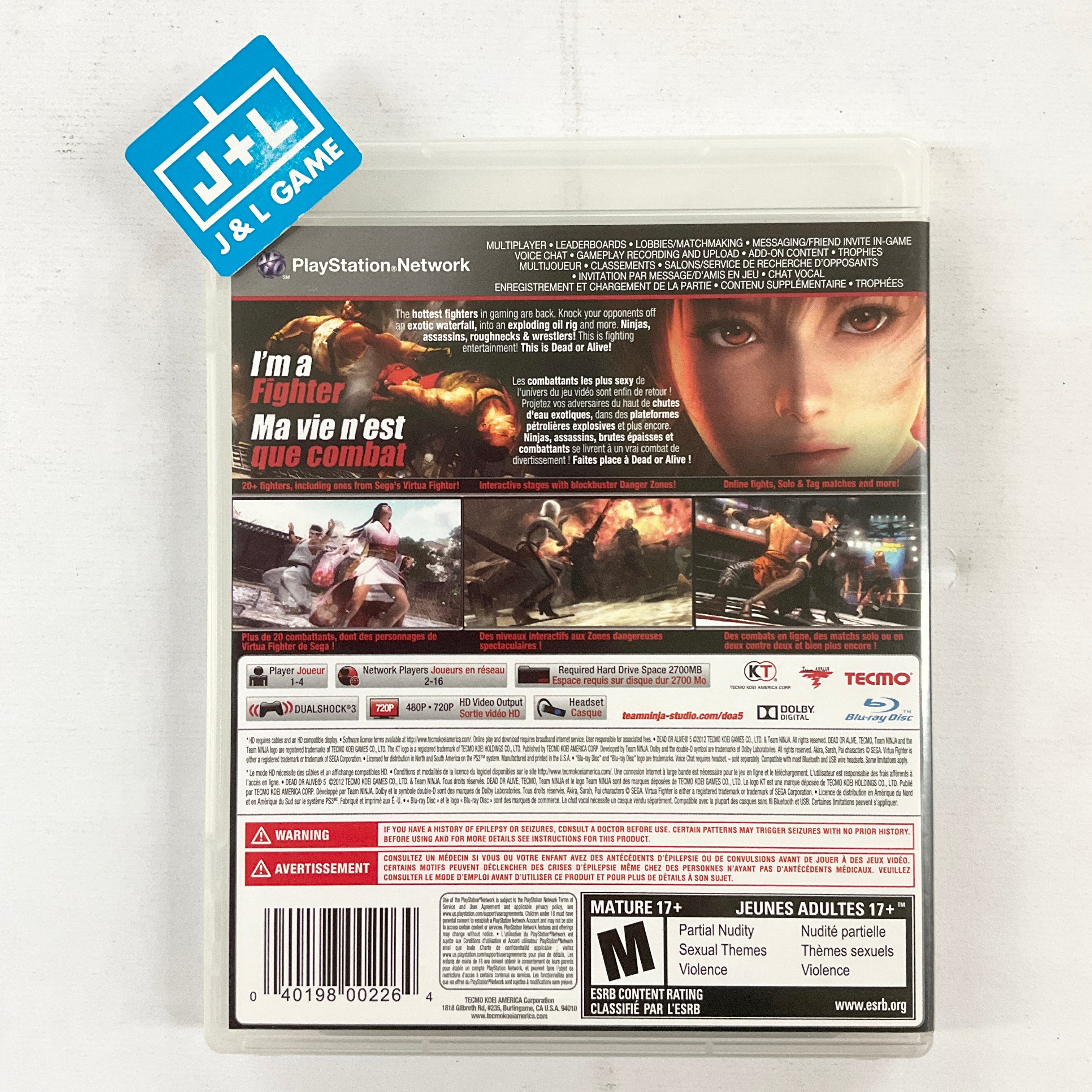 Dead or Alive 5 - (PS3) PlayStation 3 [Pre-Owned] | J&L Game