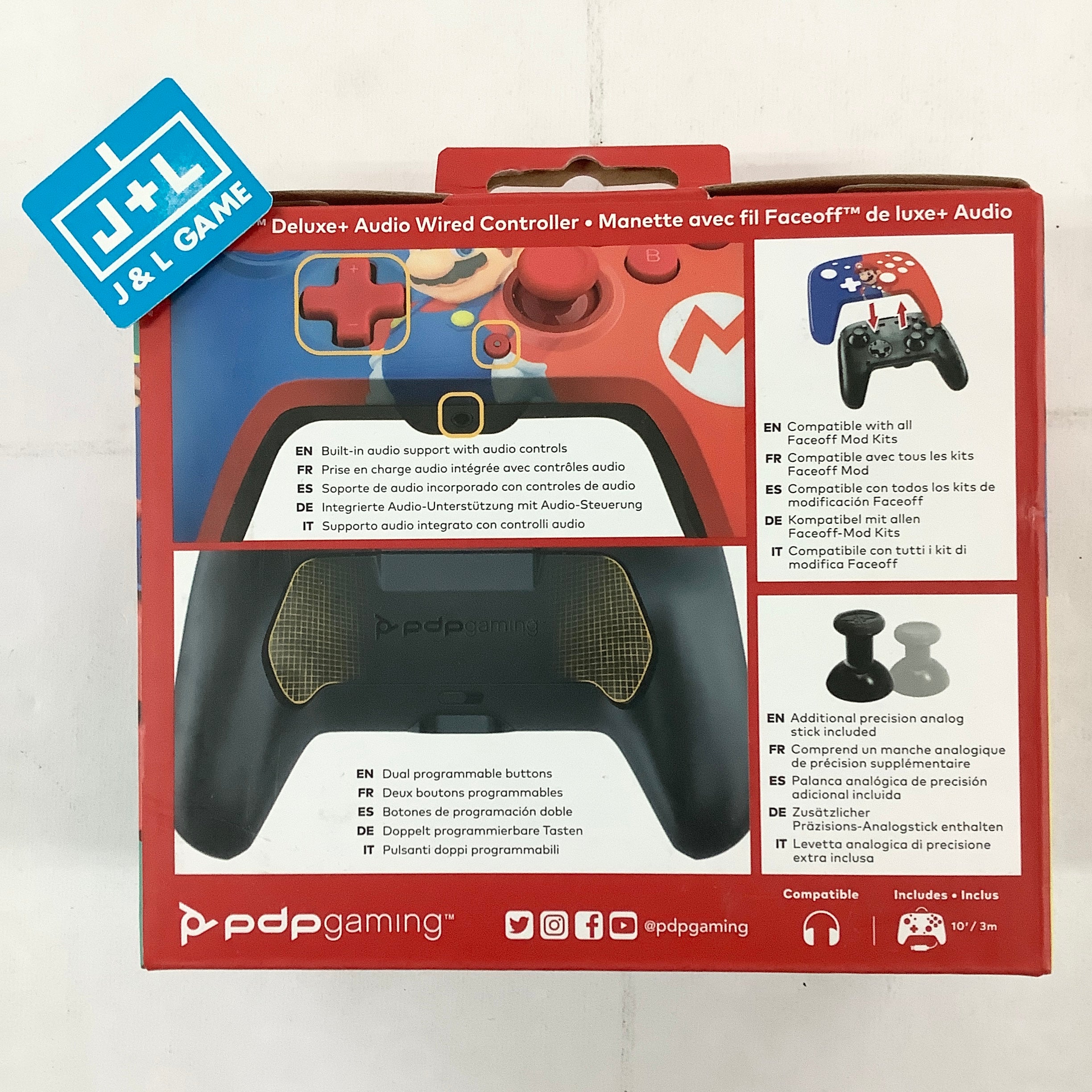PDP Faceoff Deluxe+ Audio Wired Controller (Power Pose Mario
