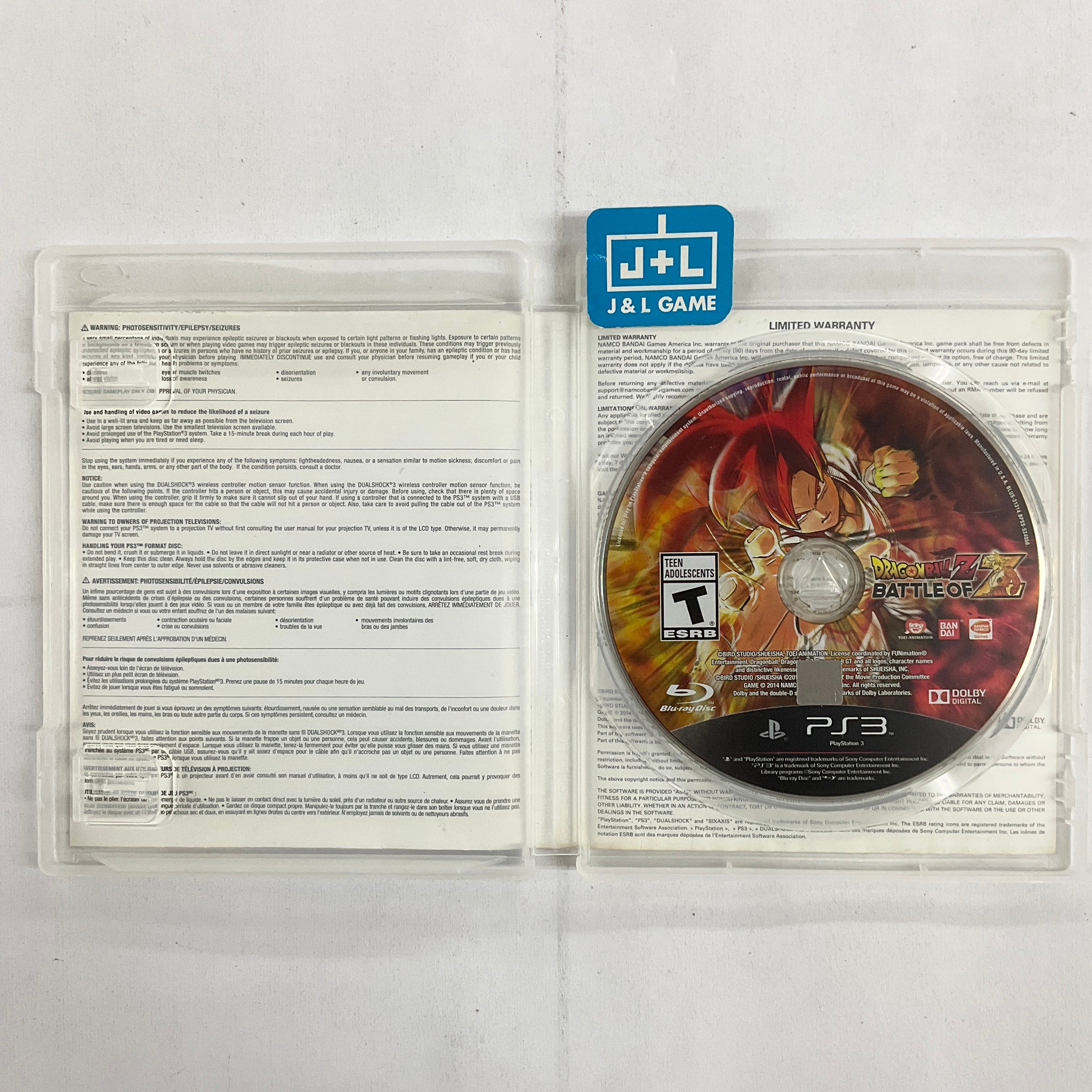 Dragon Ball Z: Battle of Z - (PS3) PlayStation 3 [Pre-Owned] Video Games Namco Bandai Games   