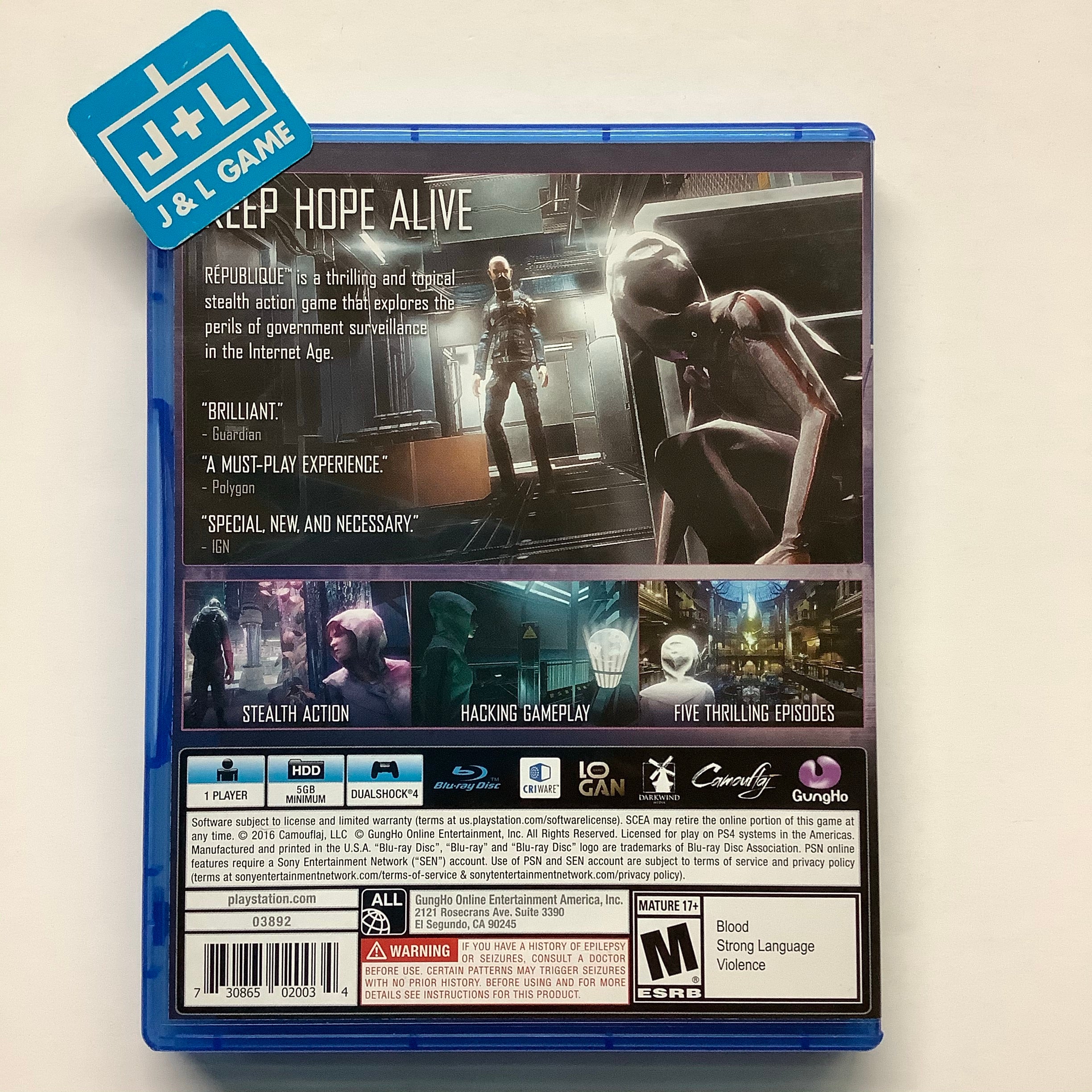 Republique - (PS4) PlayStation 4 [Pre-Owned] Video Games GungHo   