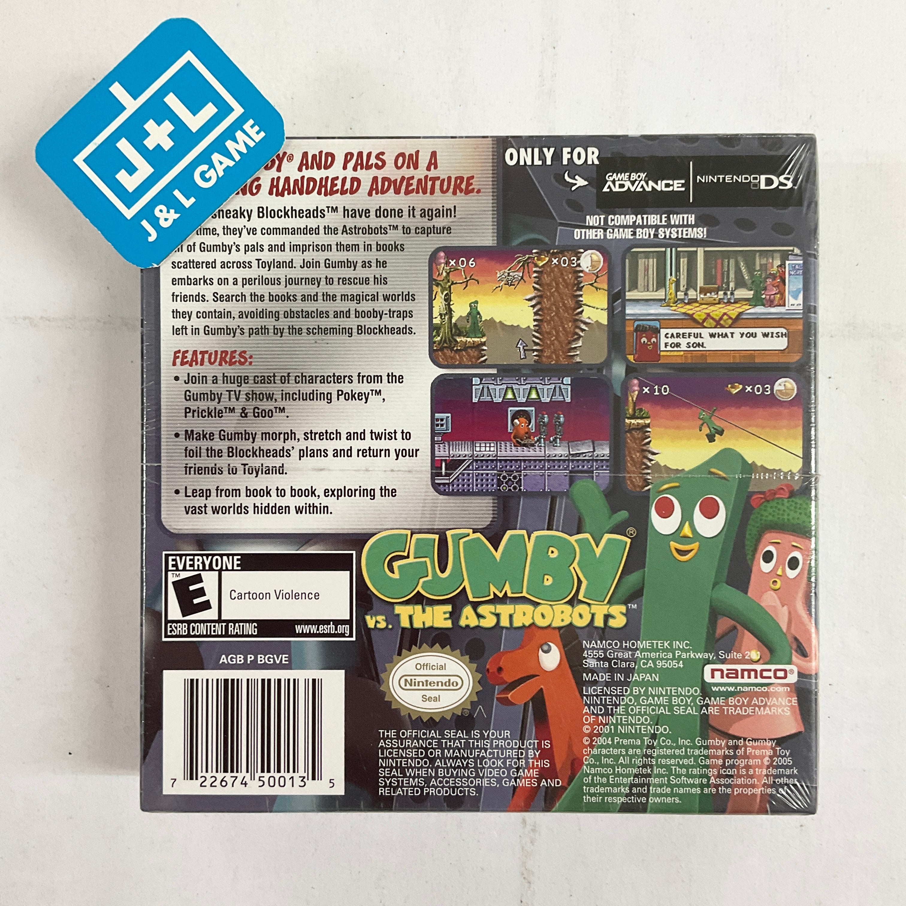 Gumby vs. the Astrobots - (GBA) Game Boy Advance Video Games Namco   