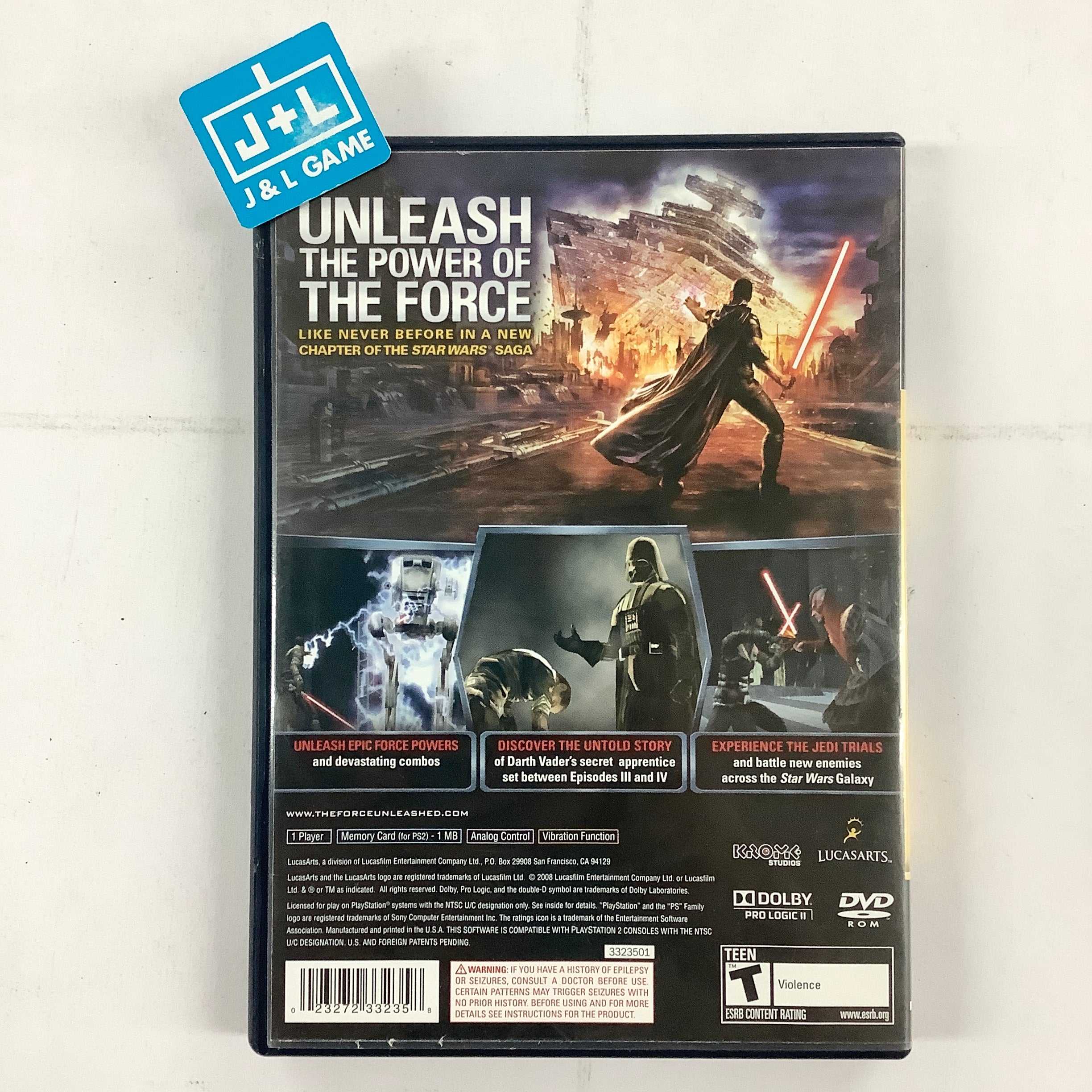 Star Wars: The Force Unleashed - (PS2) PlayStation 2 [Pre-Owned] Video Games LucasArts   