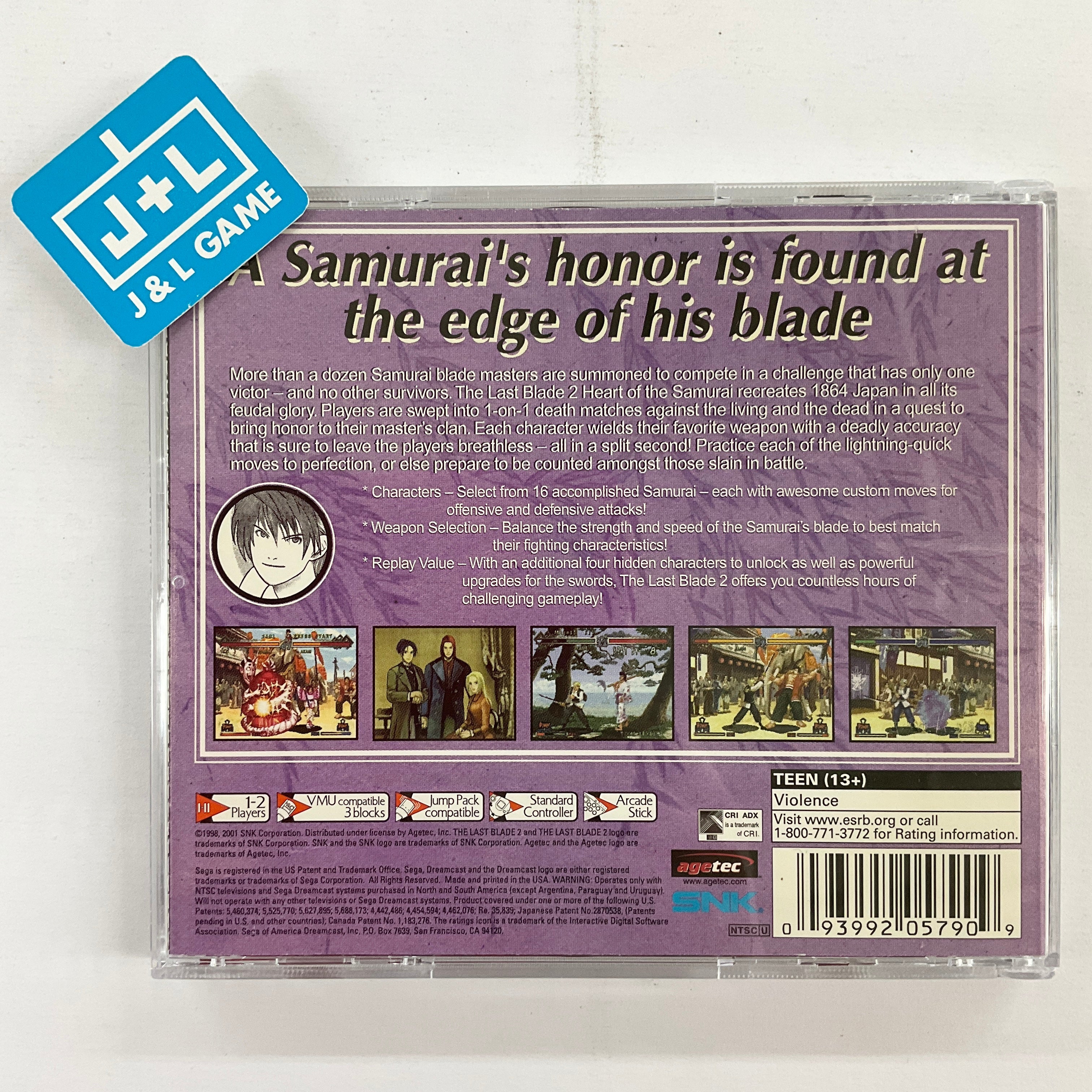 The Last Blade 2: Heart of the Samurai - (DC) SEGA Dreamcast  [Pre-Owned] Video Games Agetec   