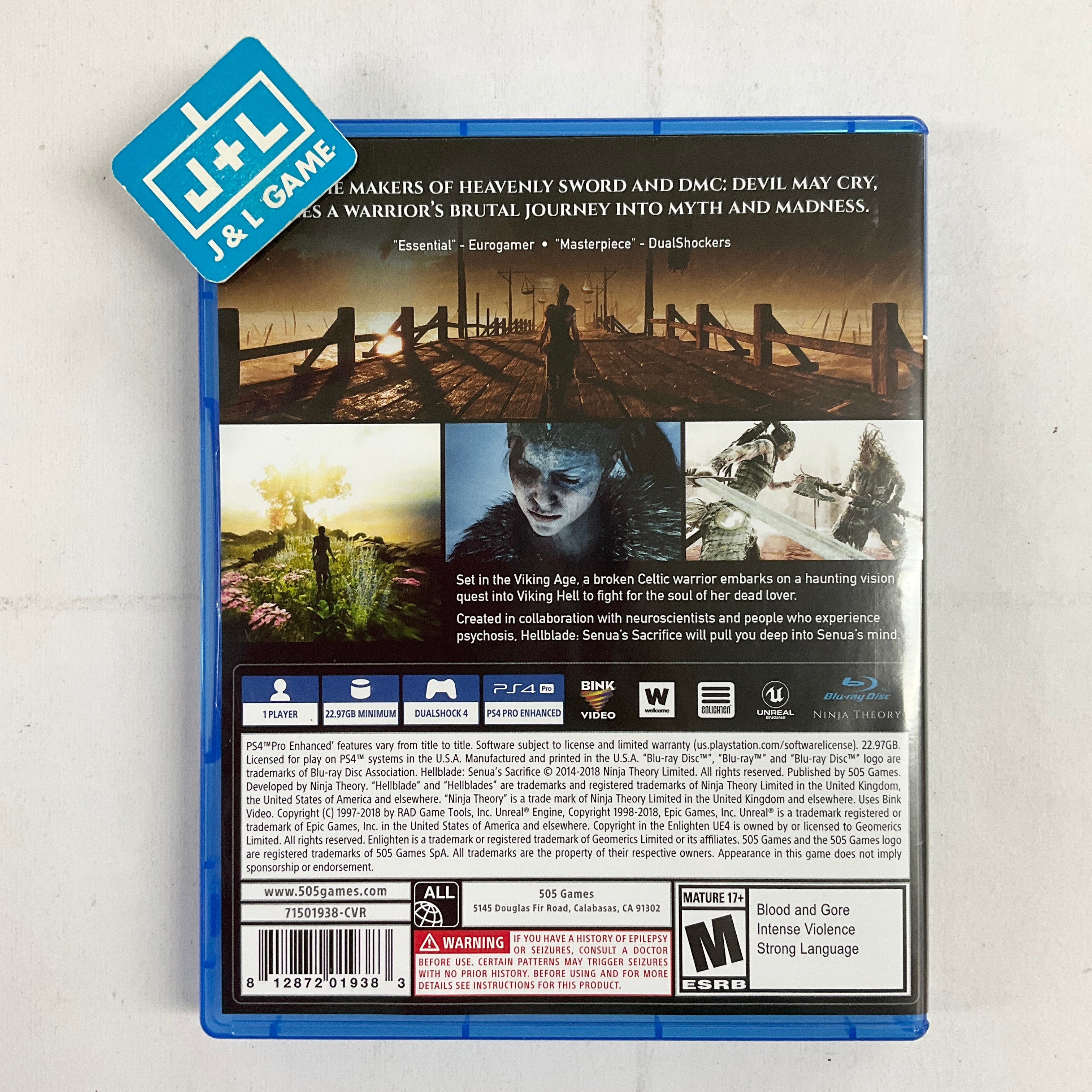 Hellblade: Senua's Sacrifice - (PS4) PlayStation 4 [Pre-Owned] Video Games 505 Games   