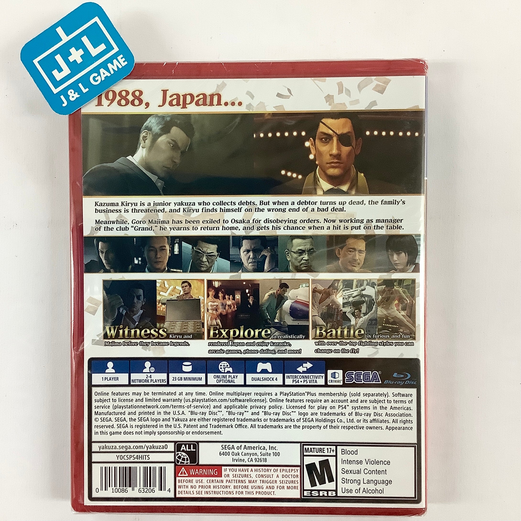 Yakuza 0 (PlayStation Hits) - (PS4) PlayStation 4 Video Games Sega   