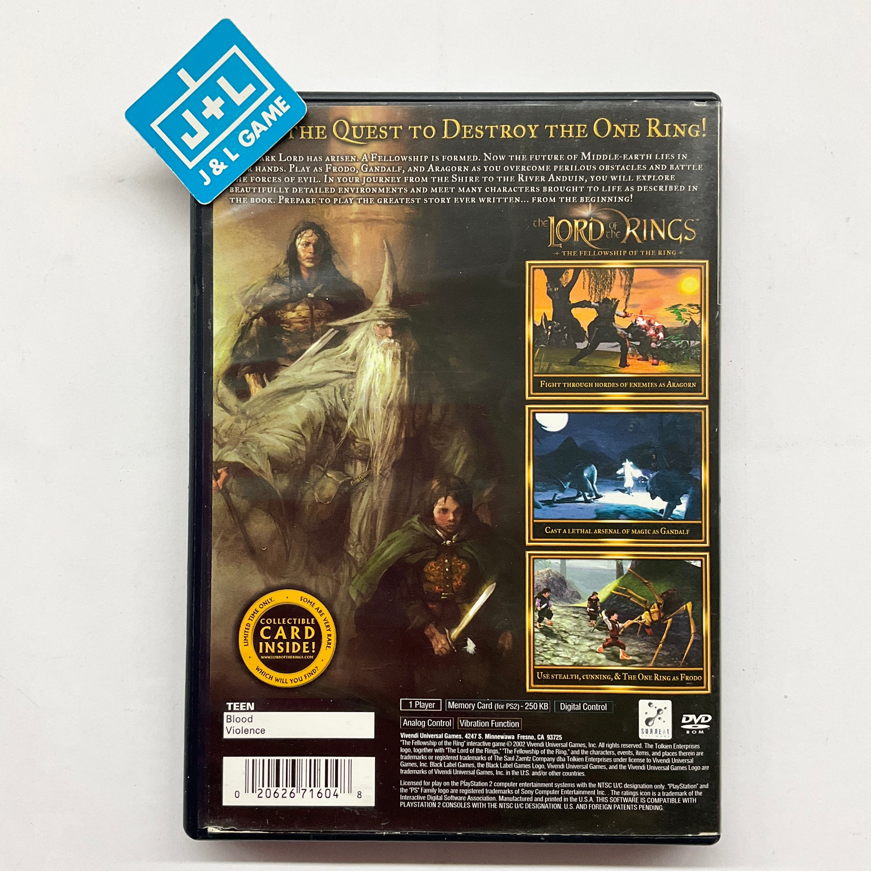 The Lord of the Rings: The Fellowship of the Ring - (PS2) PlayStation 2 [Pre-Owned] Video Games Black Label Games   