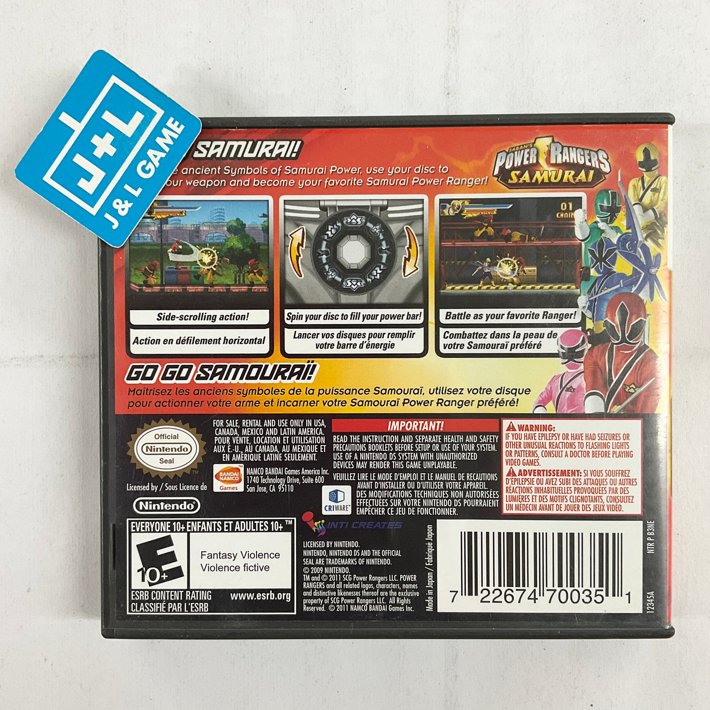 Power Rangers Samurai - (NDS) Nintendo DS [Pre-Owned] Video Games Namco Bandai Games   