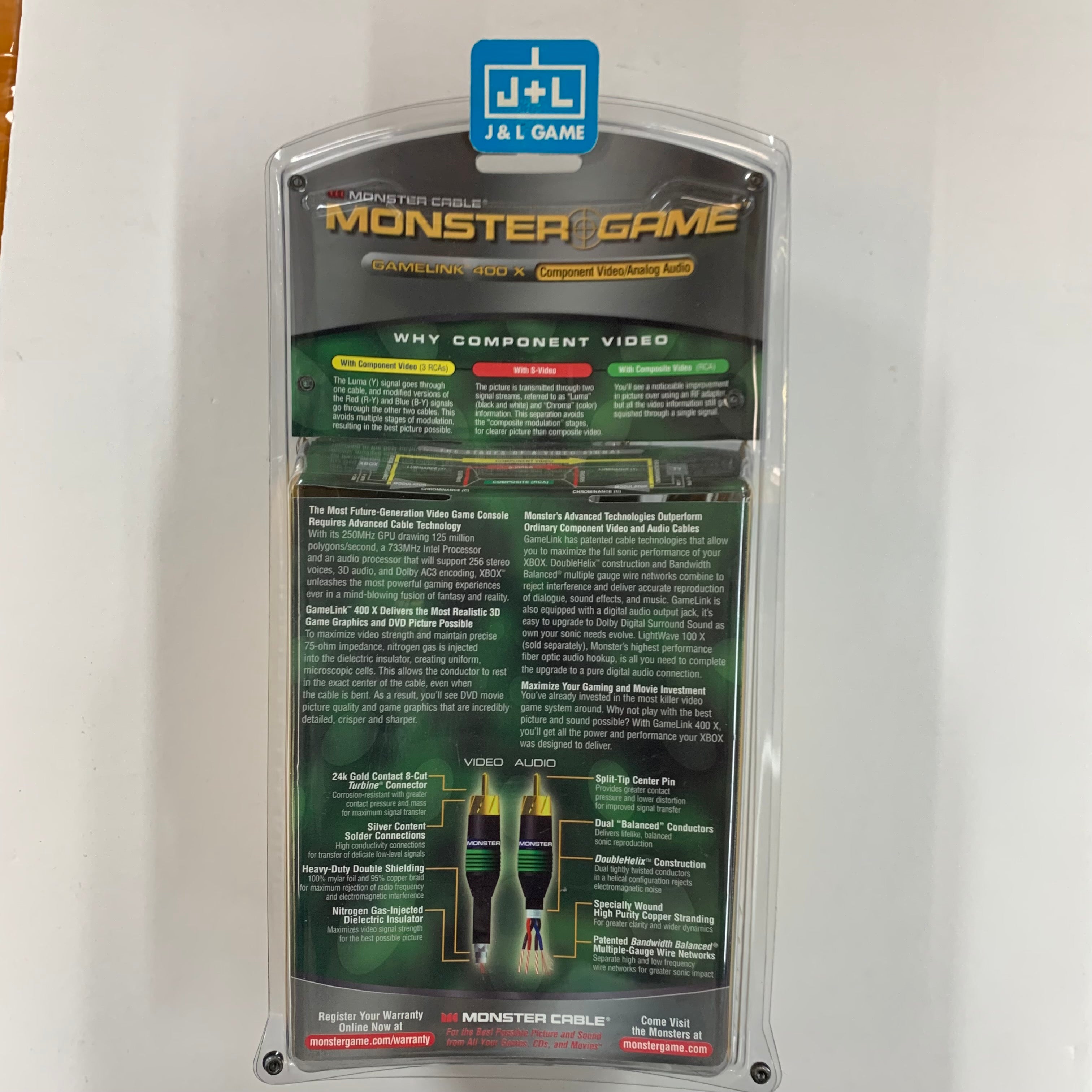 Monster Gamelink Xbox 400X Component Video/Analog Audio Cable
