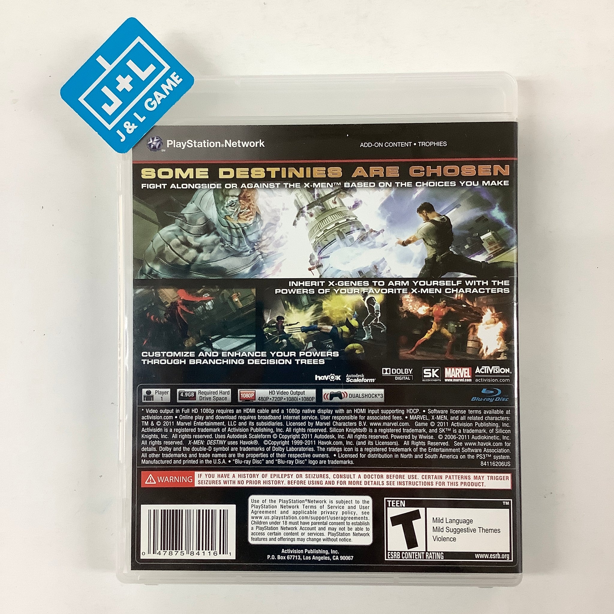 XMen Destiny (PS3) PlayStation 3 [PreOwned] J&L Video Games New