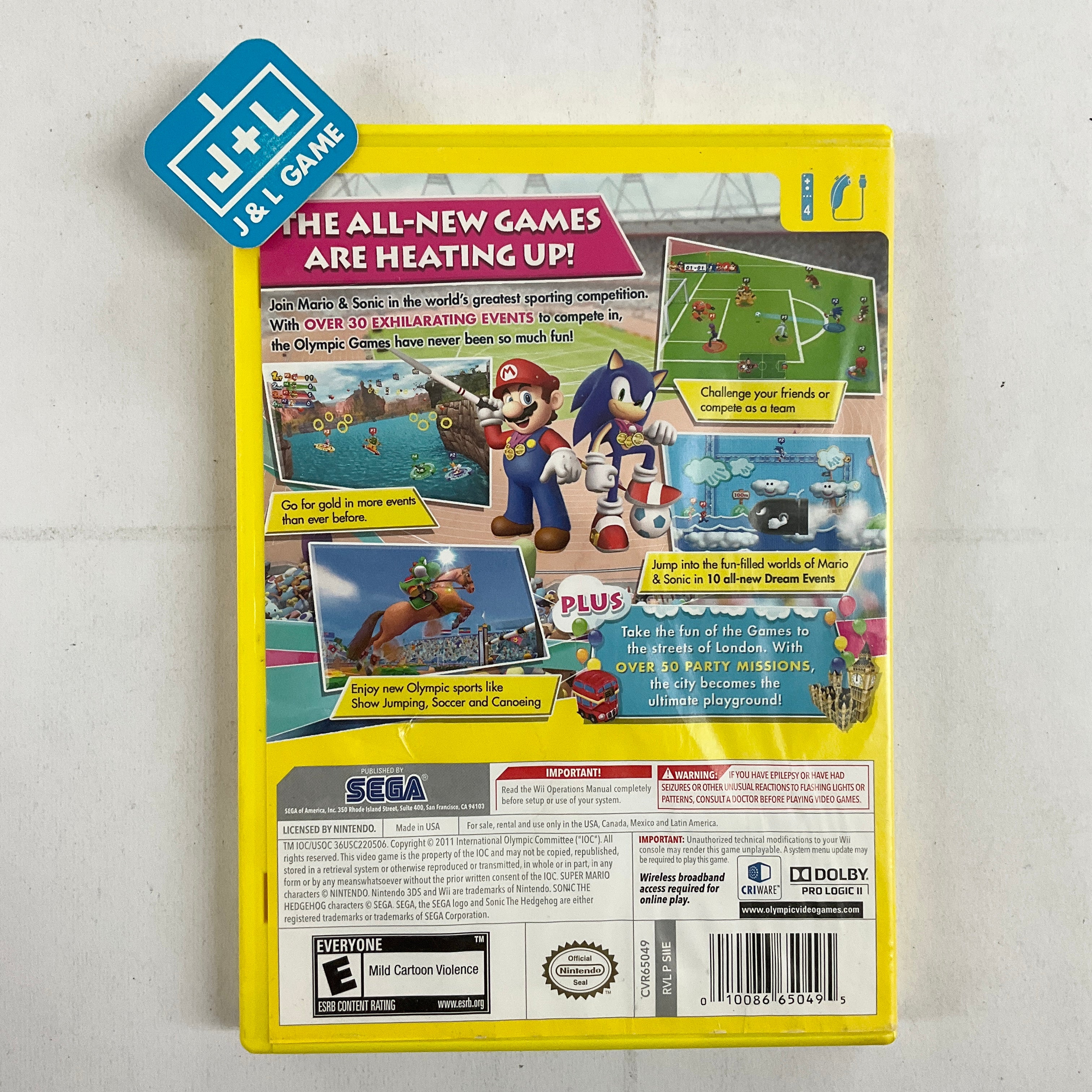 Mario & Sonic at the London 2012 Olympic Games - Nintendo Wii [Pre-Owned] Video Games SEGA   
