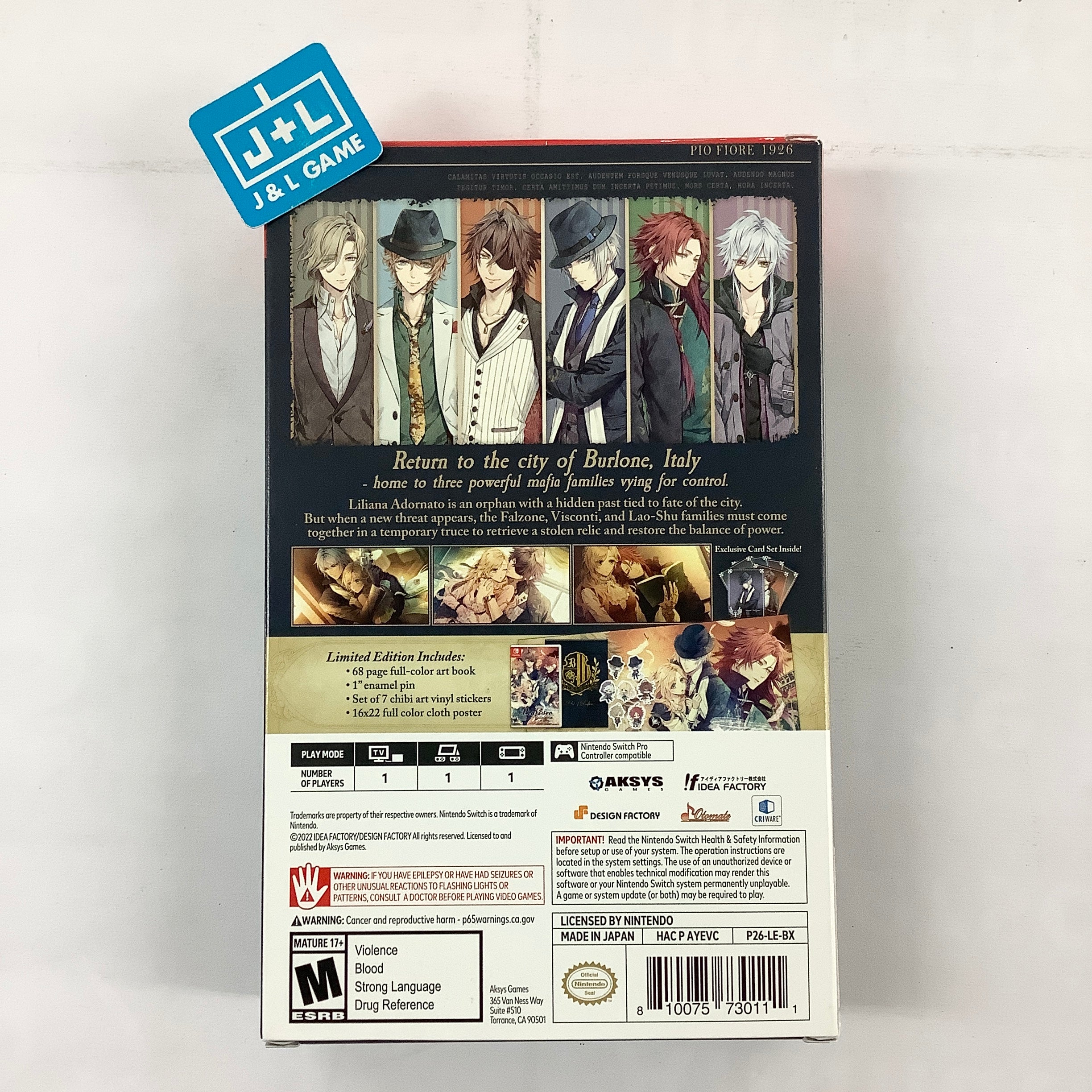 Piofiore: Episodio 1926 Limited Edition - (NSW) Nintendo Switch [UNBOXING] Video Games Aksys   