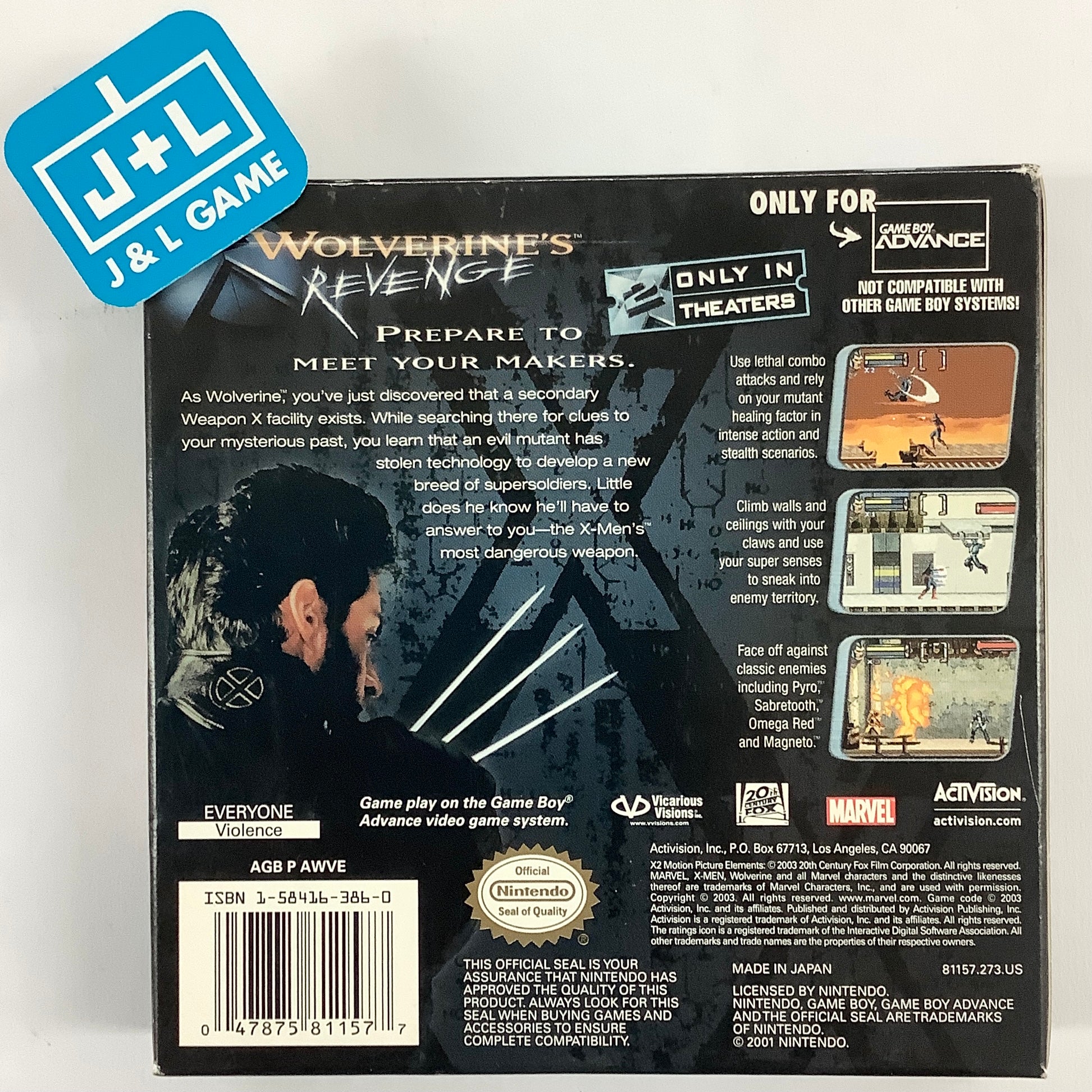 X2: Wolverine's Revenge - (GBA) Game Boy Advance [Pre-Owned] Video Games Activision   