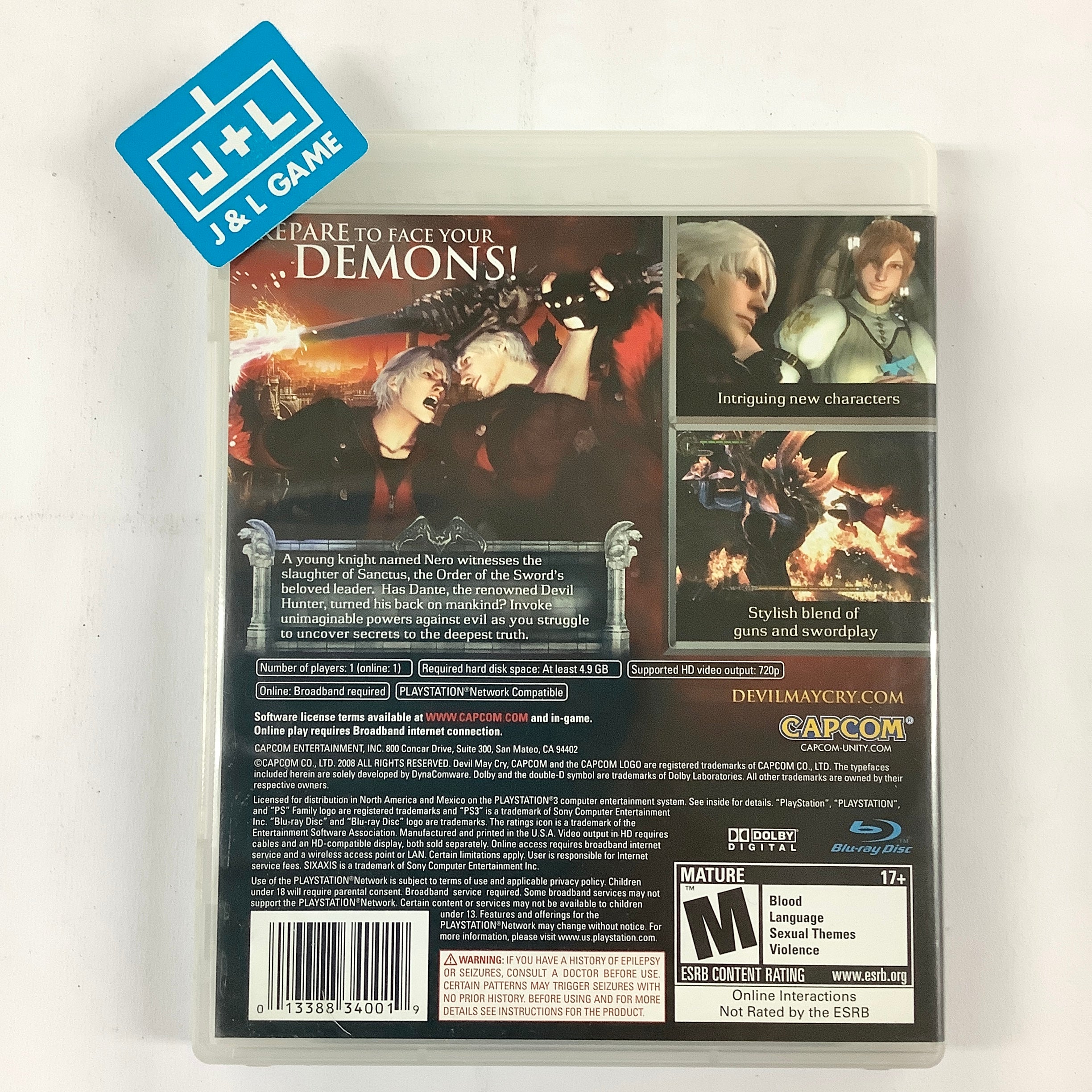 Devil May Cry 4 - (PS3) PlayStation 3 [Pre-Owned] Video Games Capcom   