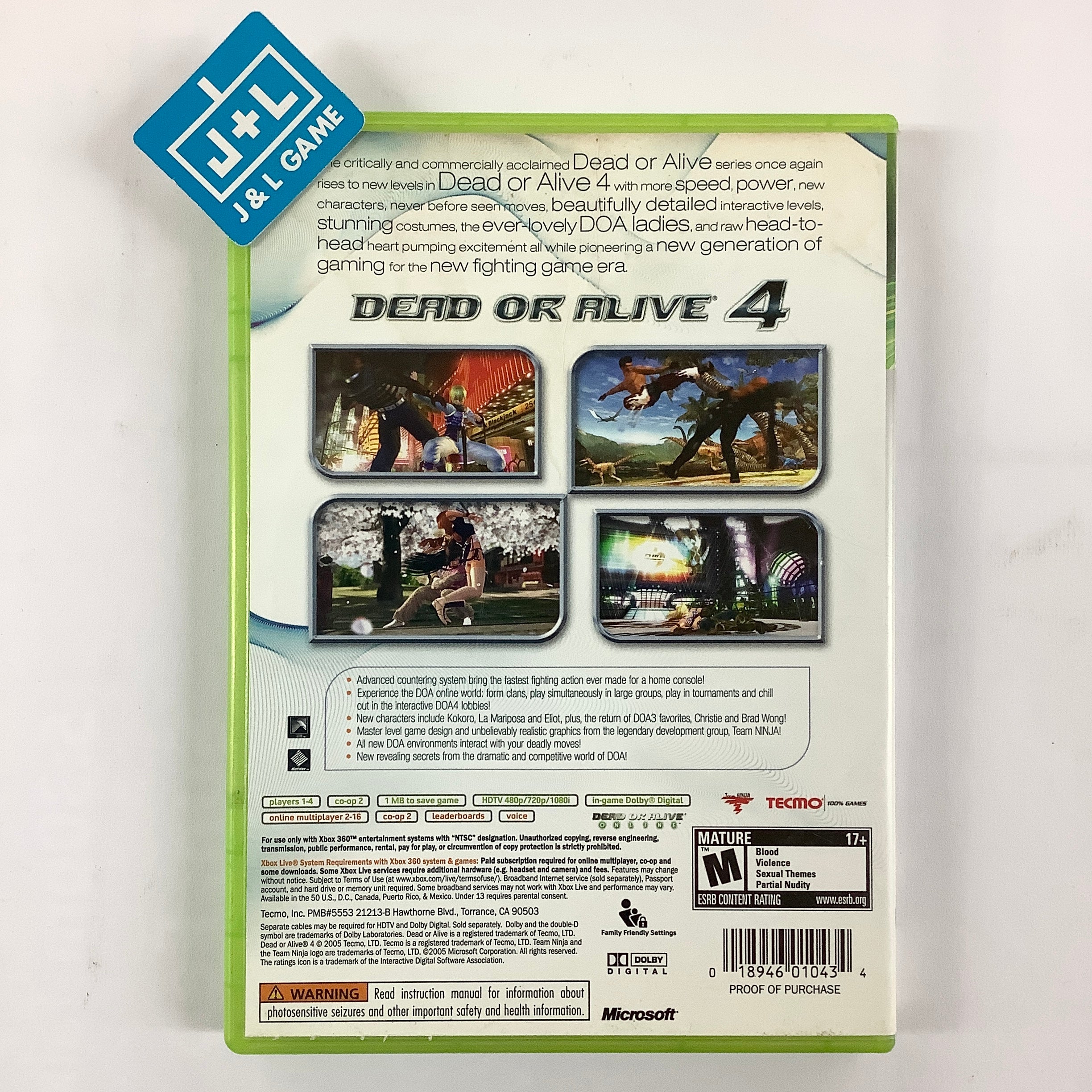 Dead or Alive 4 - Xbox 360 [Pre-Owned] Video Games Tecmo   
