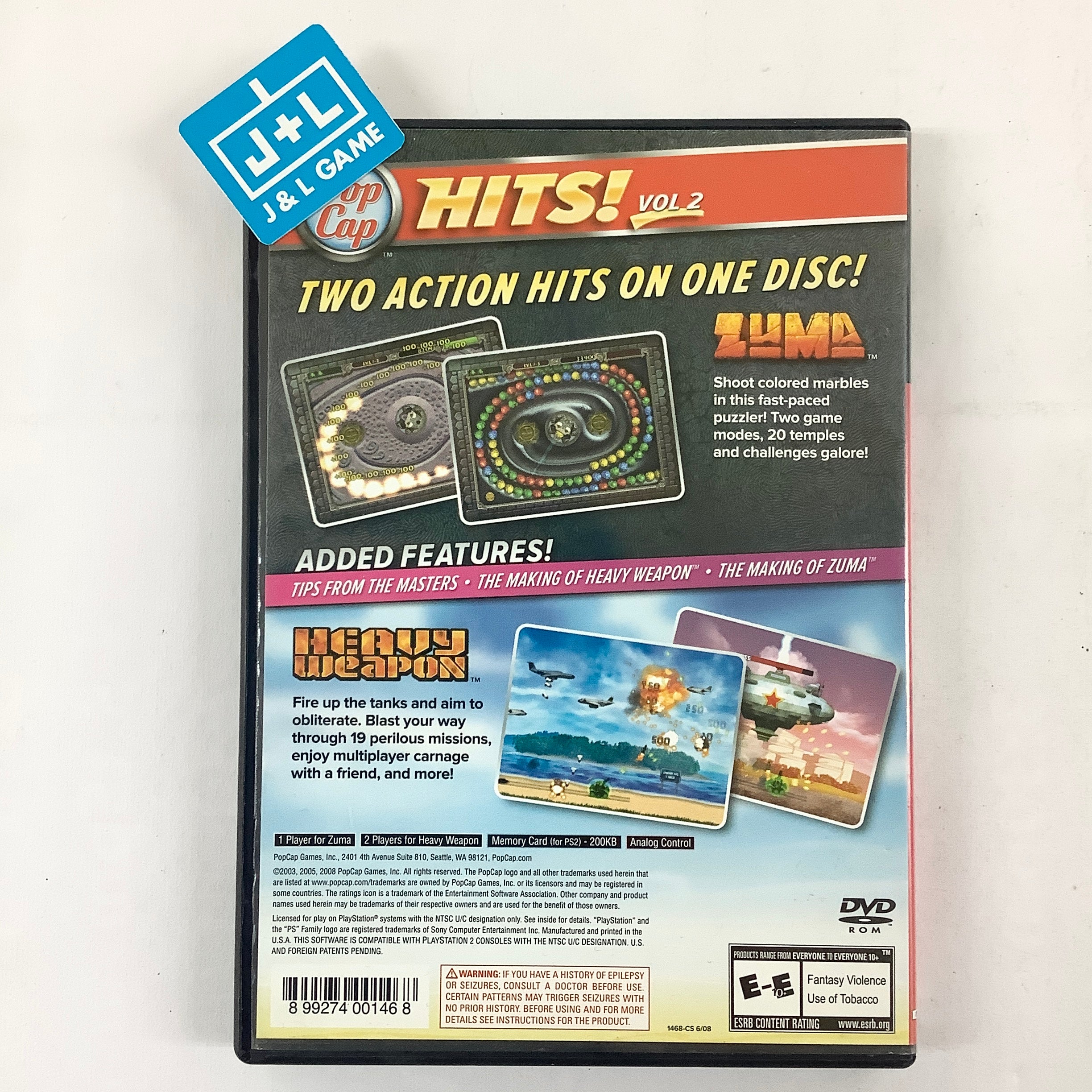 PopCap Hits! Vol 2 - (PS2) PlayStation 2 [Pre-Owned] | J&L Game