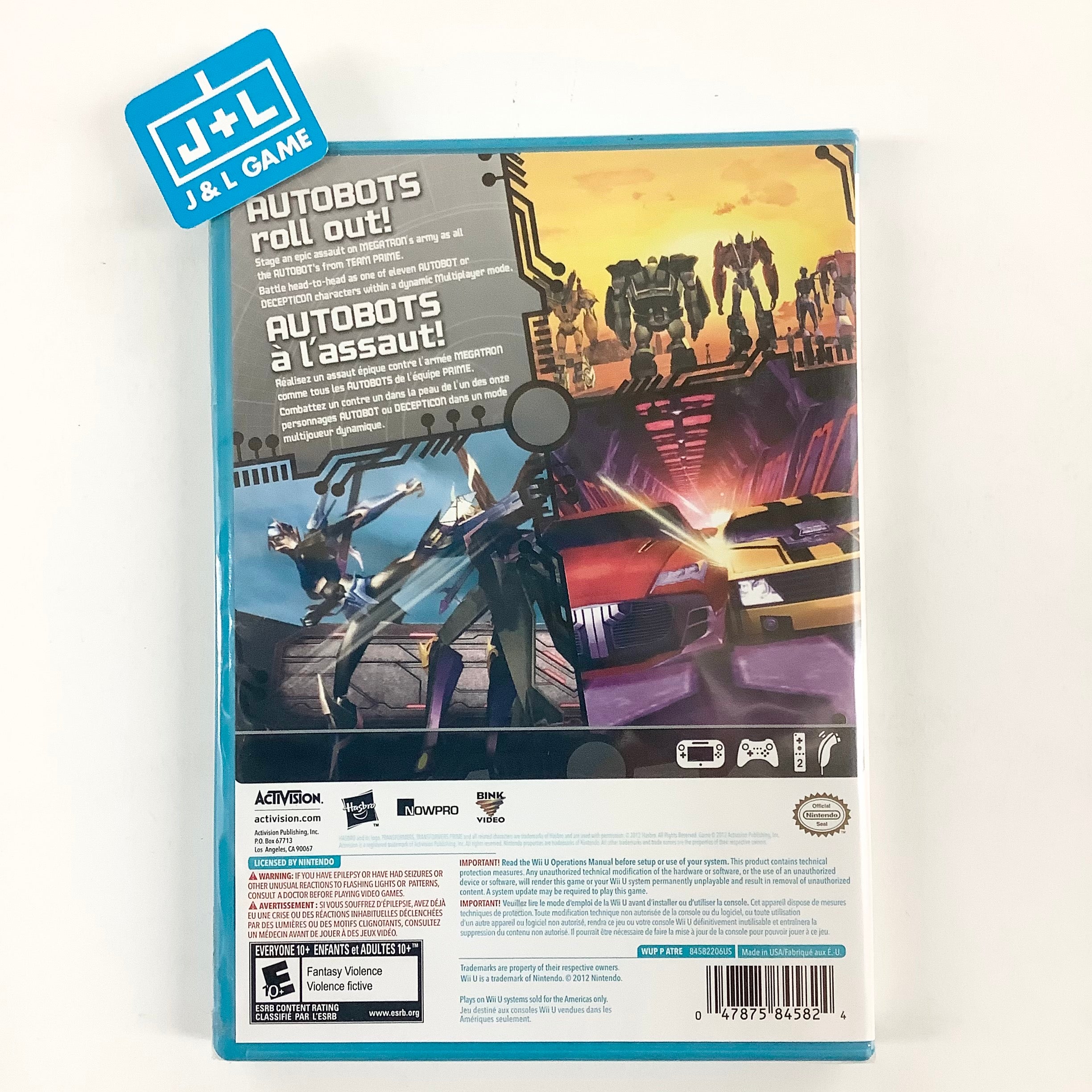 Transformers Prime: The Game - Nintendo Wii U Video Games Activision   