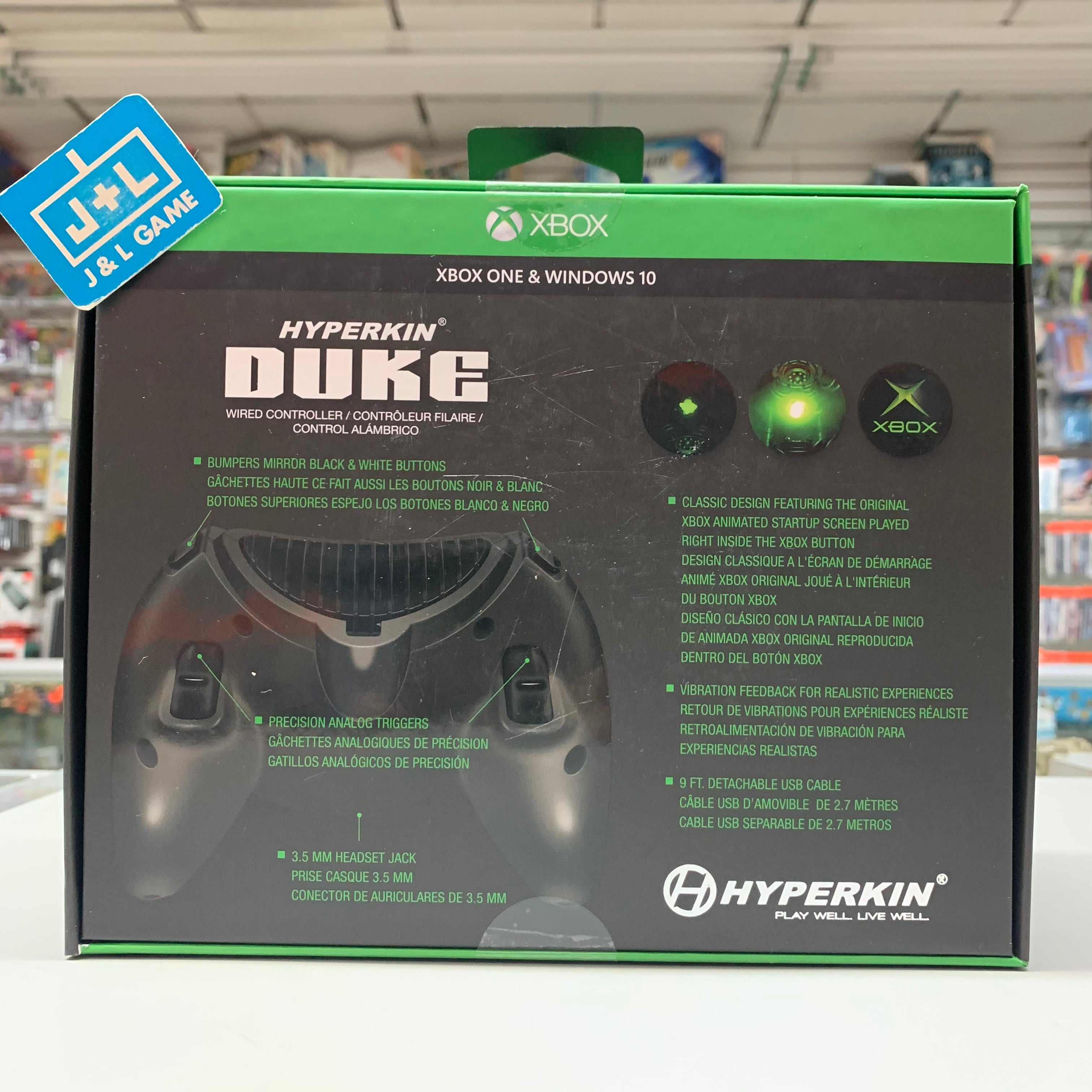 Hyperkin Duke Wired Controller for Xbox One/ Windows 10 PC (Black) - Xbox One Accessories Hyperkin   