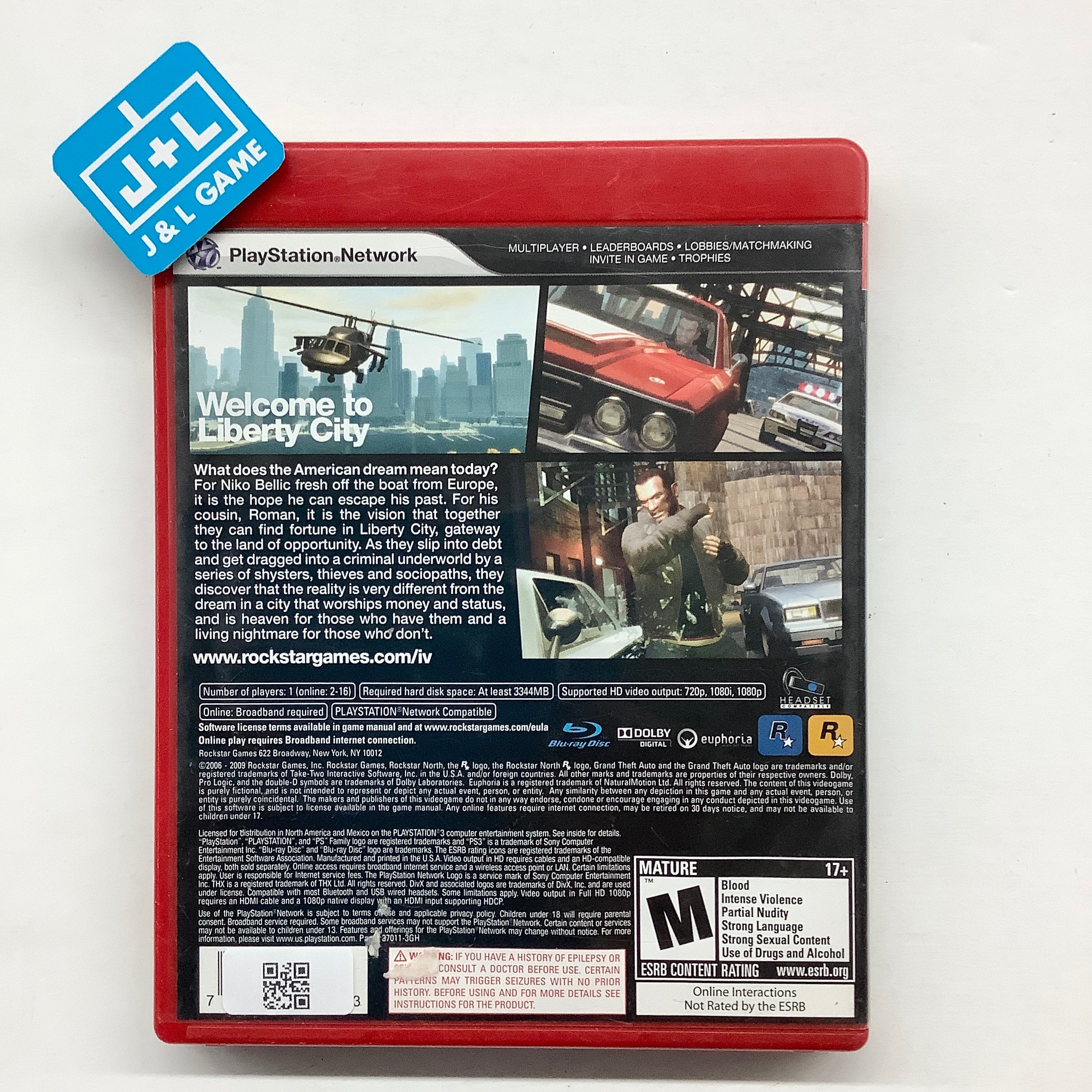 Grand Theft Auto IV (Greatest Hits) - (PS3) PlayStation 3 [Pre-Owned] Video Games Rockstar Games   