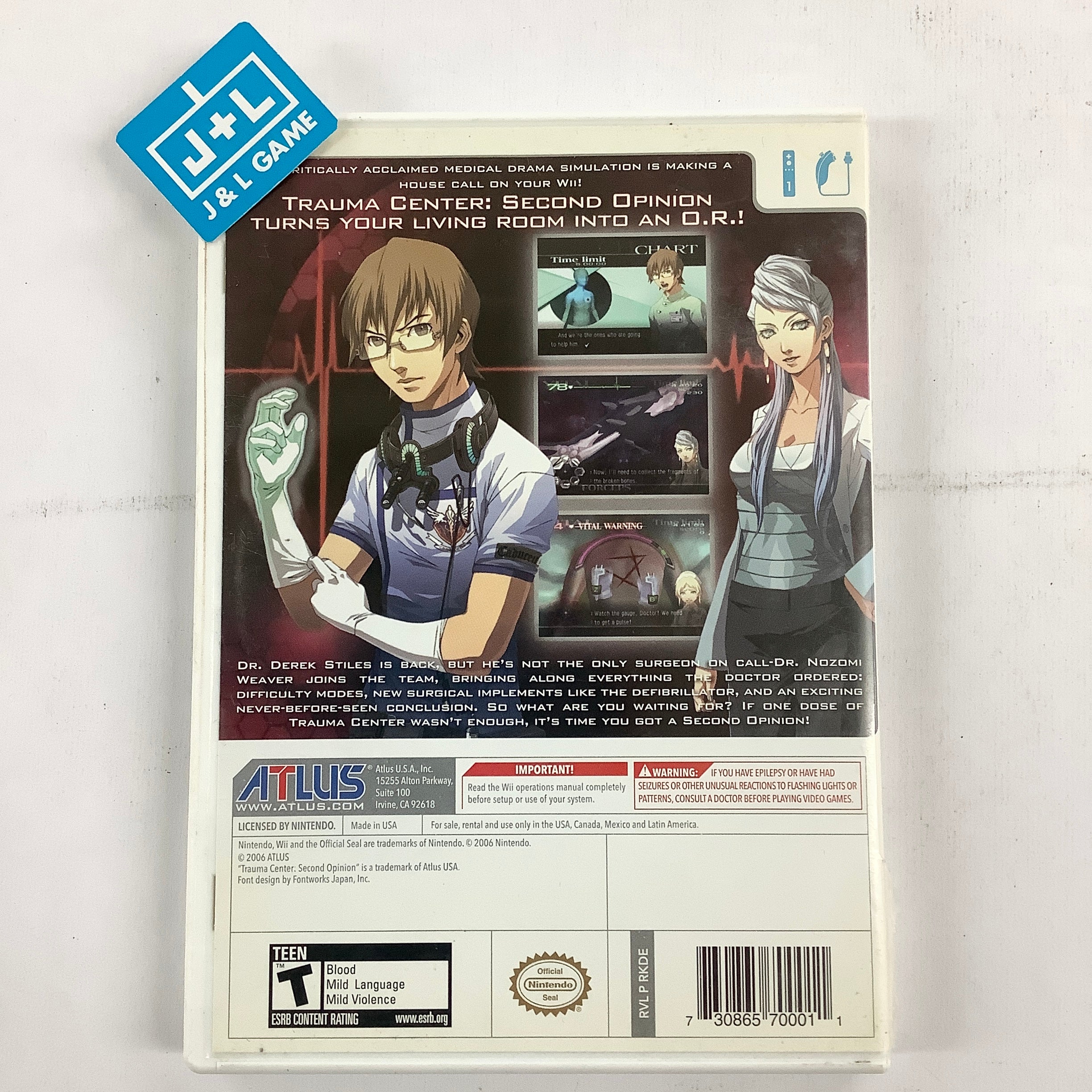 Trauma Center: Second Opinion - Nintendo Wii [Pre-Owned] Video Games Atlus   