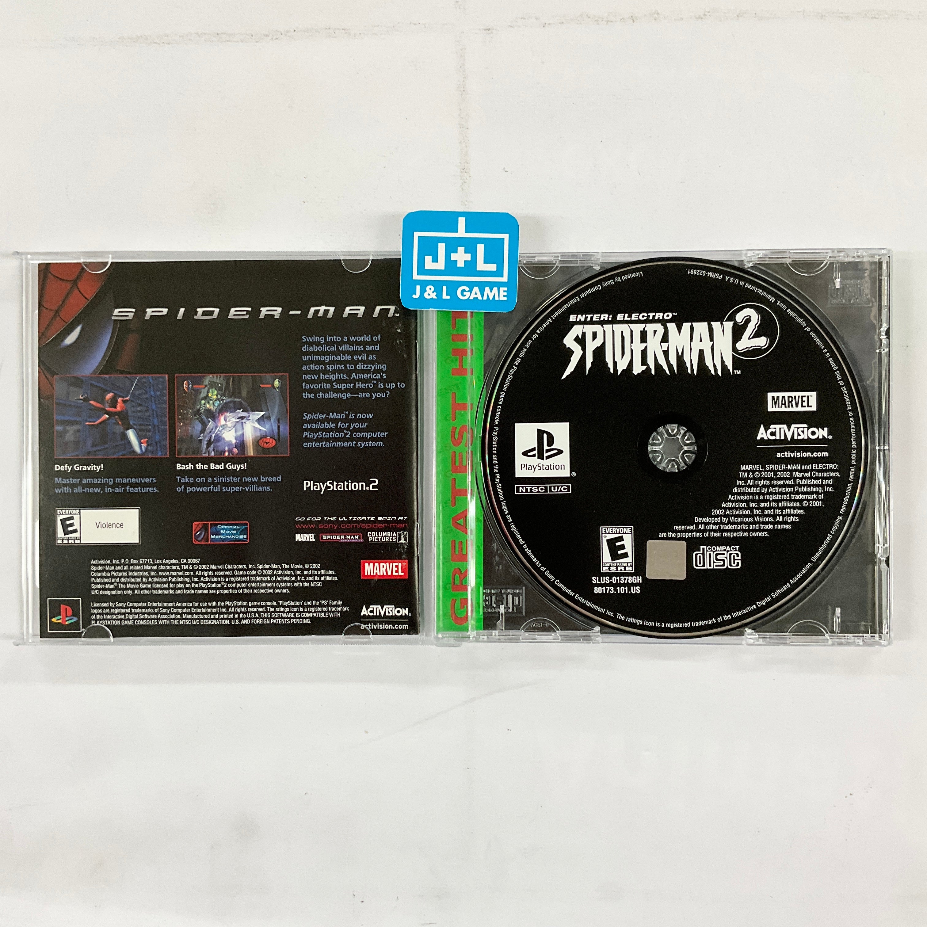 Spider-Man 2: Enter: Electro (Greatest Hits) - (PS1) PlayStation 1 [Pre-Owned] Video Games Activision   