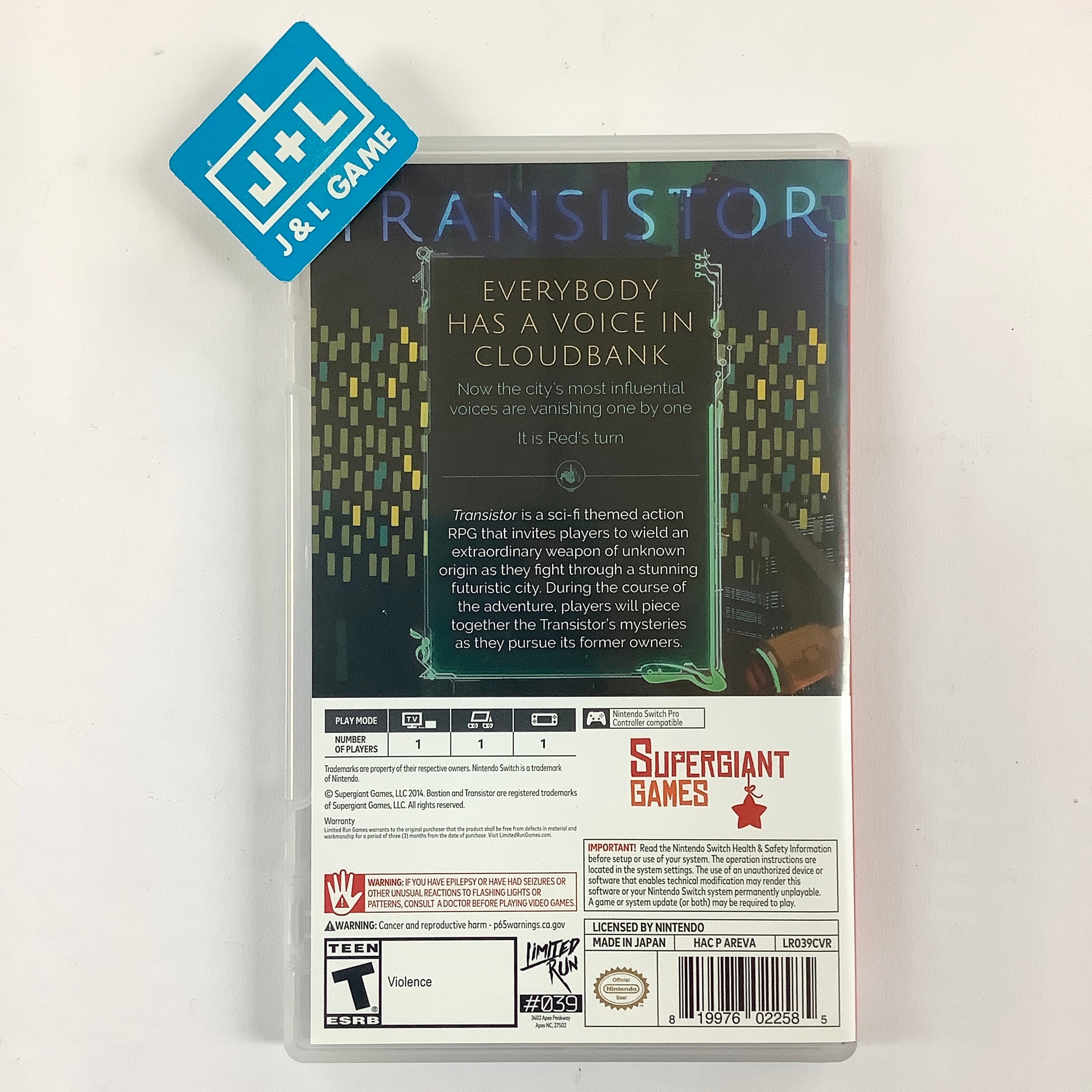 Transistor (Limited Run #039) - (NSW) Nintendo Switch [Pre-Owned] Video Games Limited Run   