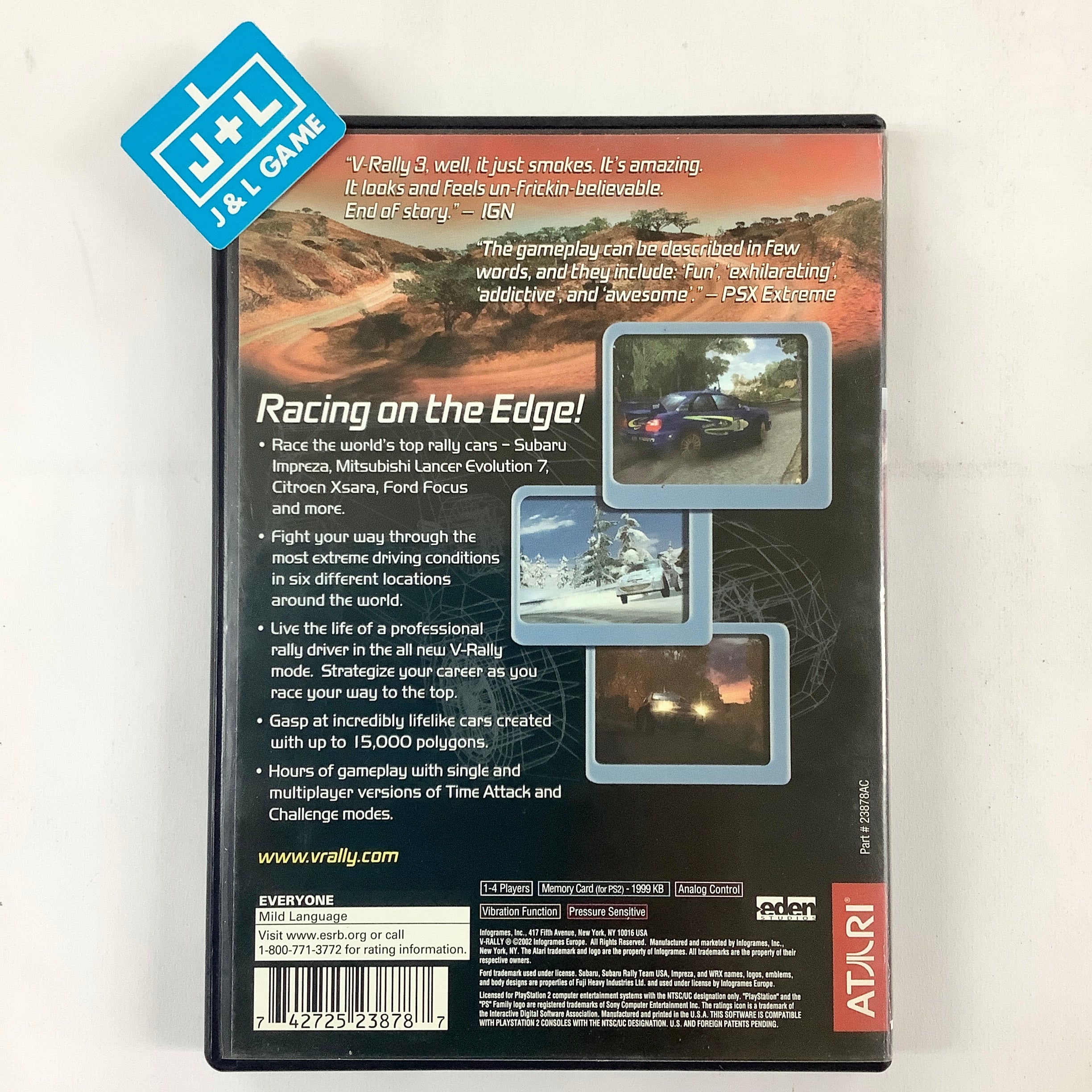 V-Rally 3 - (PS2) PlayStation 2 [Pre-Owned] Video Games Atari SA   