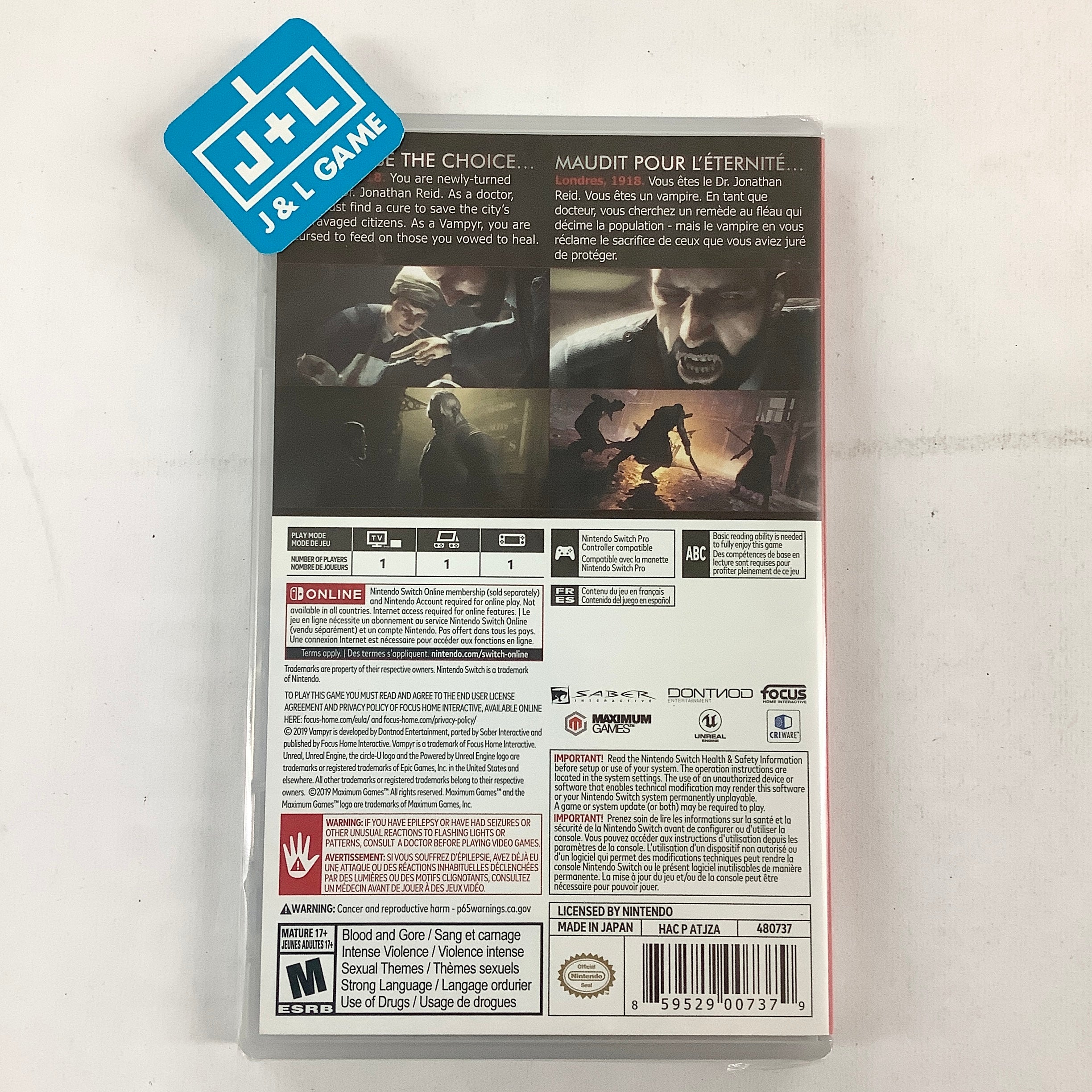 Vampyr - (NSW) Nintendo Switch Video Games Focus Home Interactive   