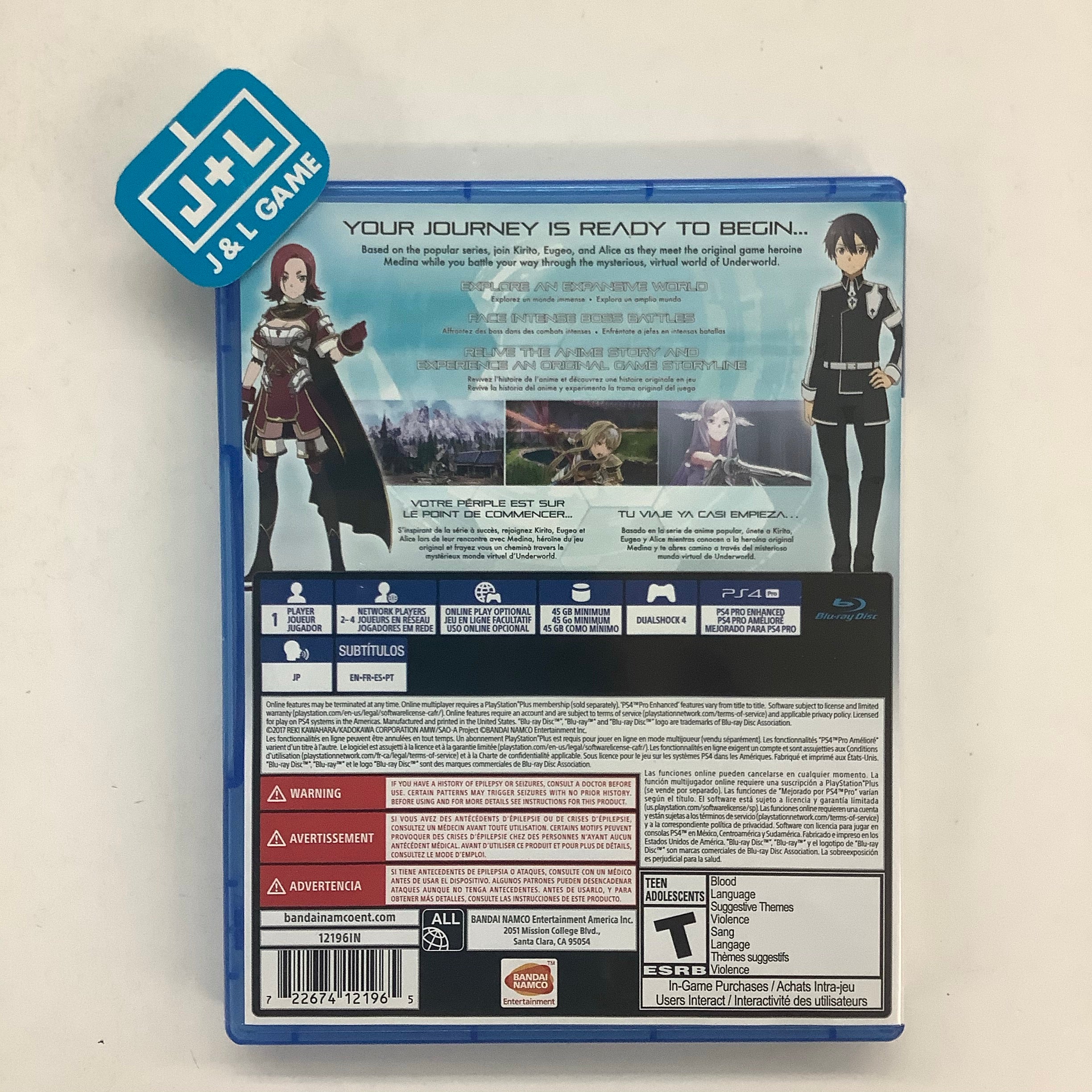 SWORD ART ONLINE: Alicization Lycoris - (PS4) PlayStation 4 [Pre-Owned] Video Games Bandai   