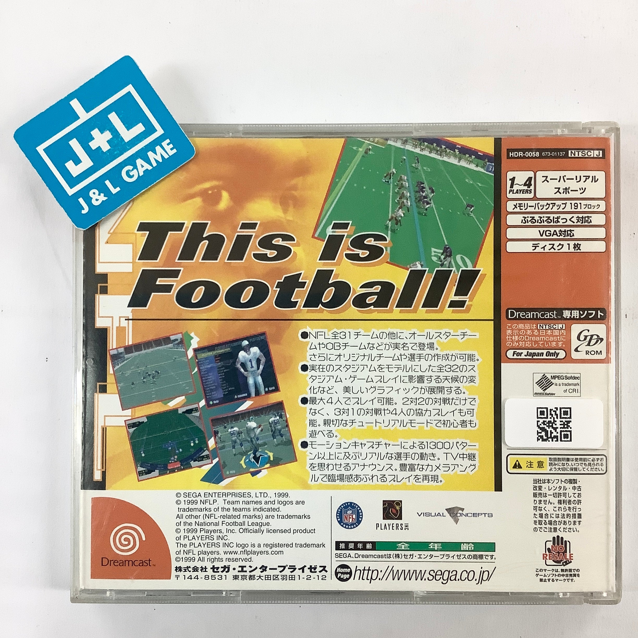 Sega Sports NFL 2K - (DC) SEGA Dreamcast [Pre-Owned] (Japanese Import) Video Games Sega   