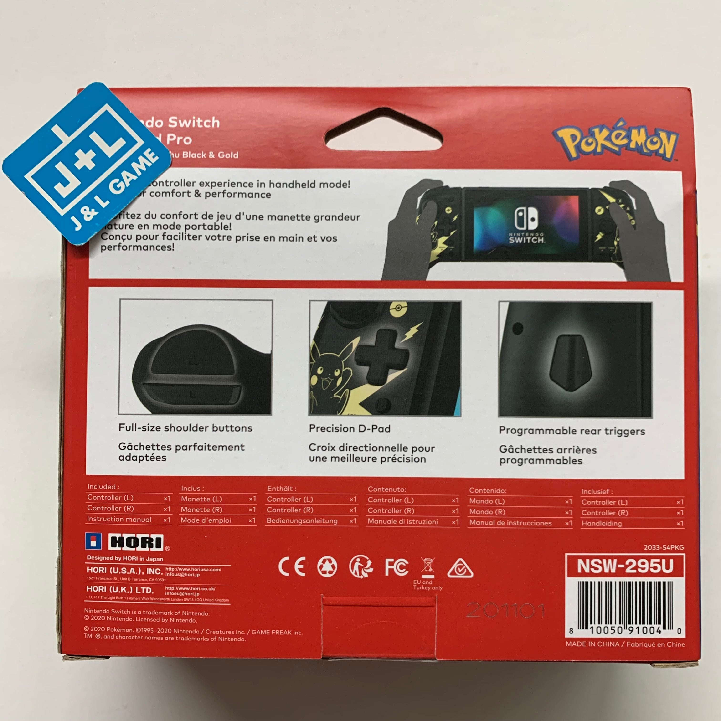 HORI Nintendo Switch Split Pad Pro (Pokemon: Black & Gold Pikachu) - (NSW) Nintendo Switch Accessories HORI   