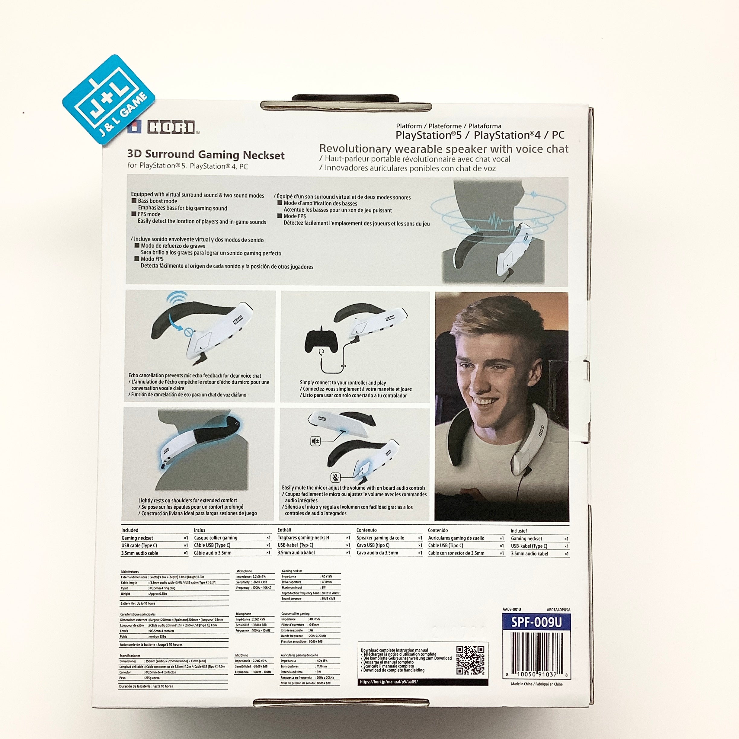 HORI 3D Surround Gaming Neckset - Wired Wearable Speaker for PS5, PS4, PC - (PS5) PlayStation 5 ACCESSORIES HORI   
