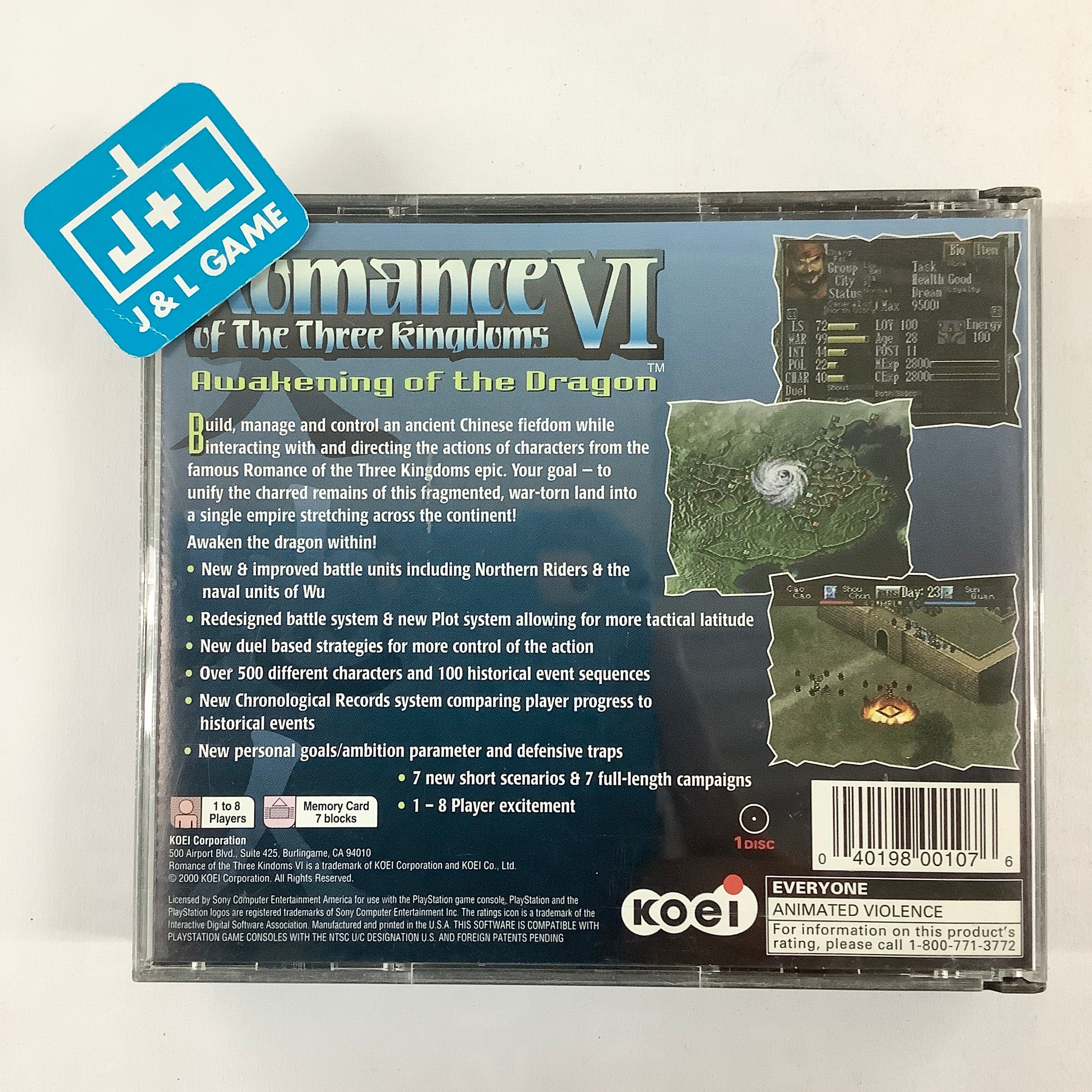 Romance of the Three Kingdoms VI: Awakening of the Dragon - (PS1) PlayStation 1 [Pre-Owned] Video Games Koei   