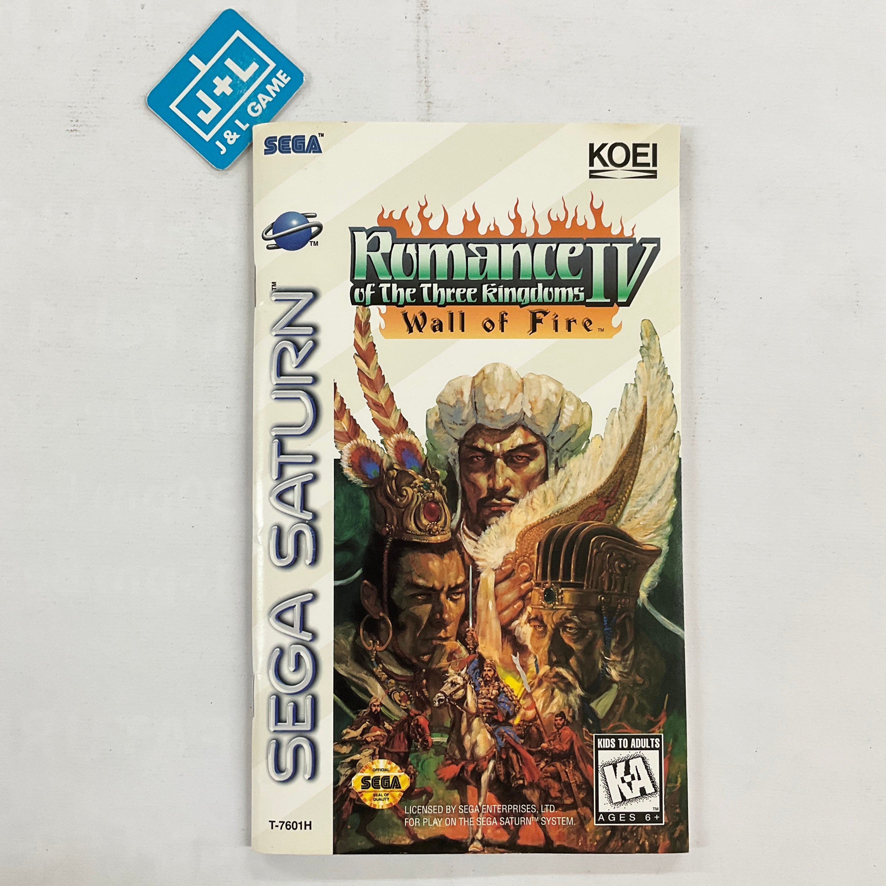 Romance of the Three Kingdoms IV: Wall of Fire - (SS) SEGA Saturn [Pre-Owned] Video Games Koei   