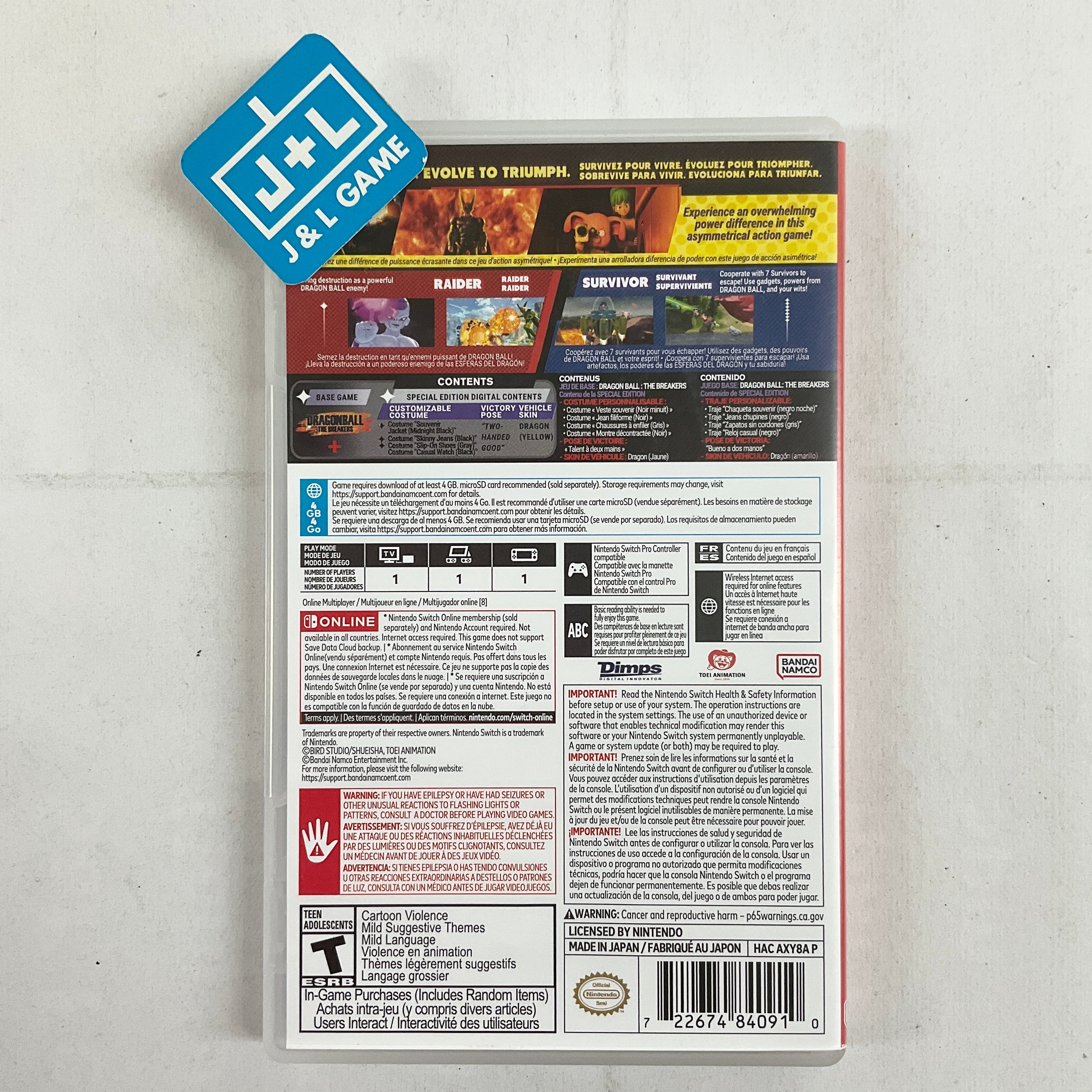 Dragon Ball: The Breakers (Special Edition) - (NSW) Nintendo Switch [Pre-Owned] Video Games BANDAI NAMCO Entertainment   