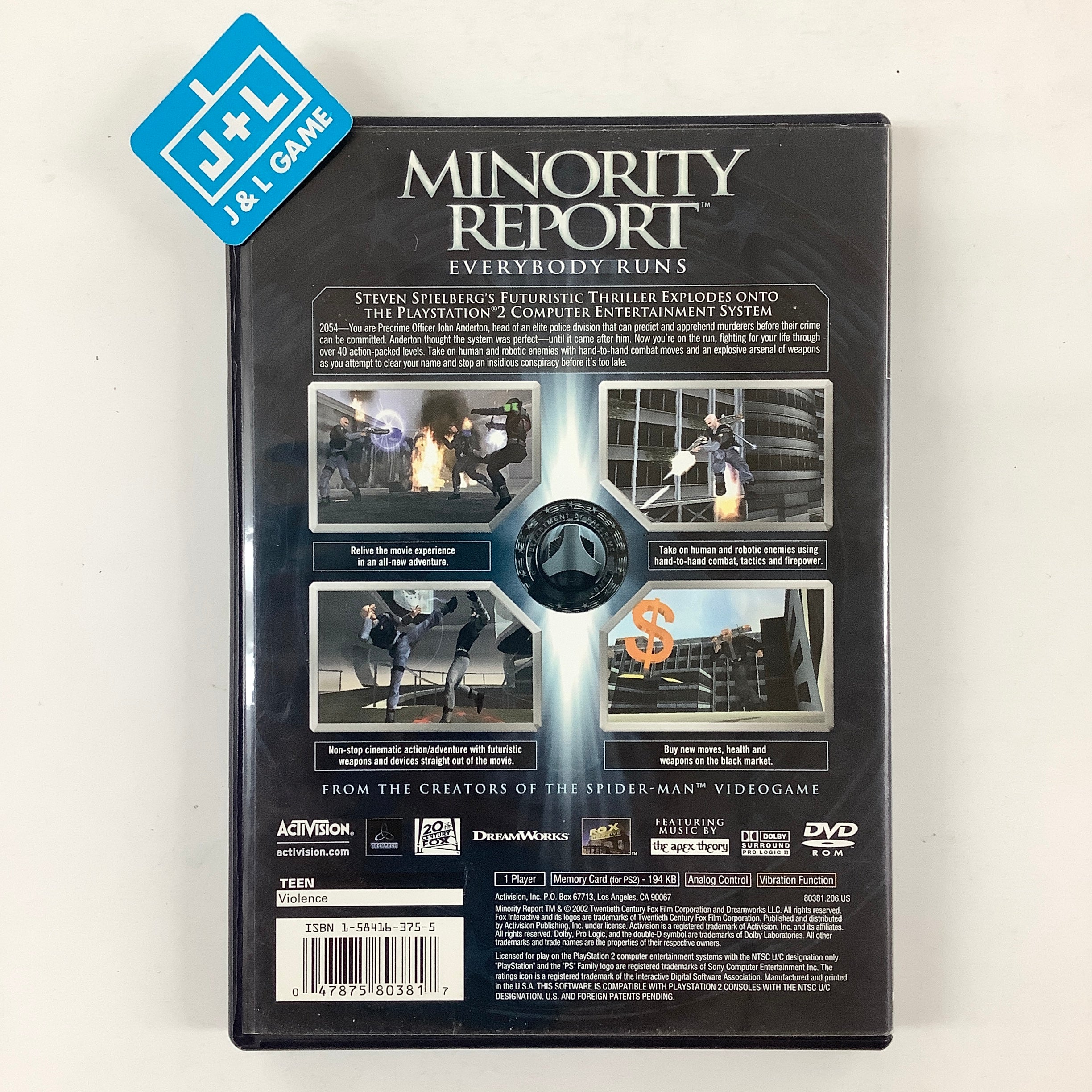 Minority Report: Everybody Runs - (PS2) PlayStation 2 [Pre-Owned