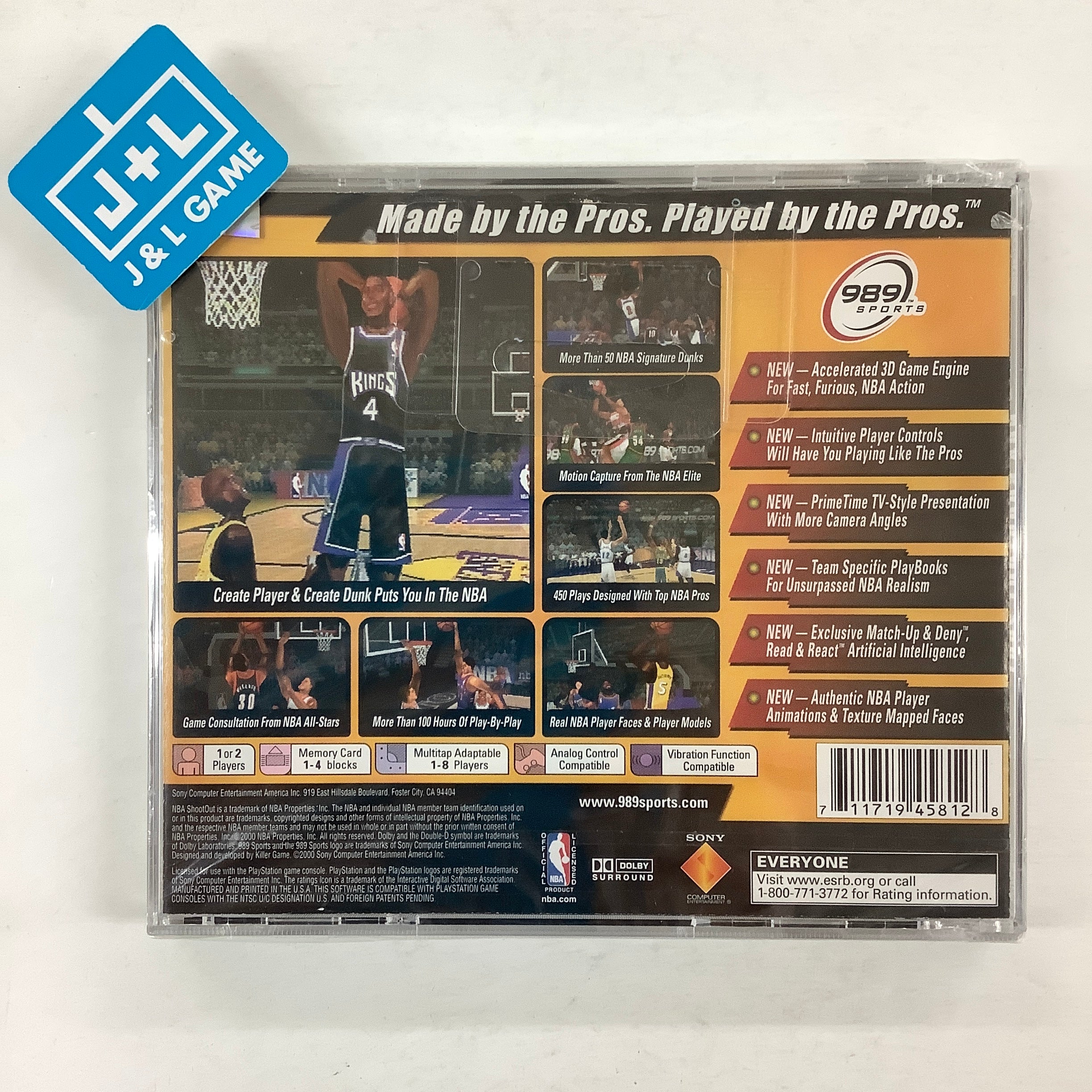 NBA ShootOut 2001 - (PS1) PlayStation 1 Video Games SCEA   