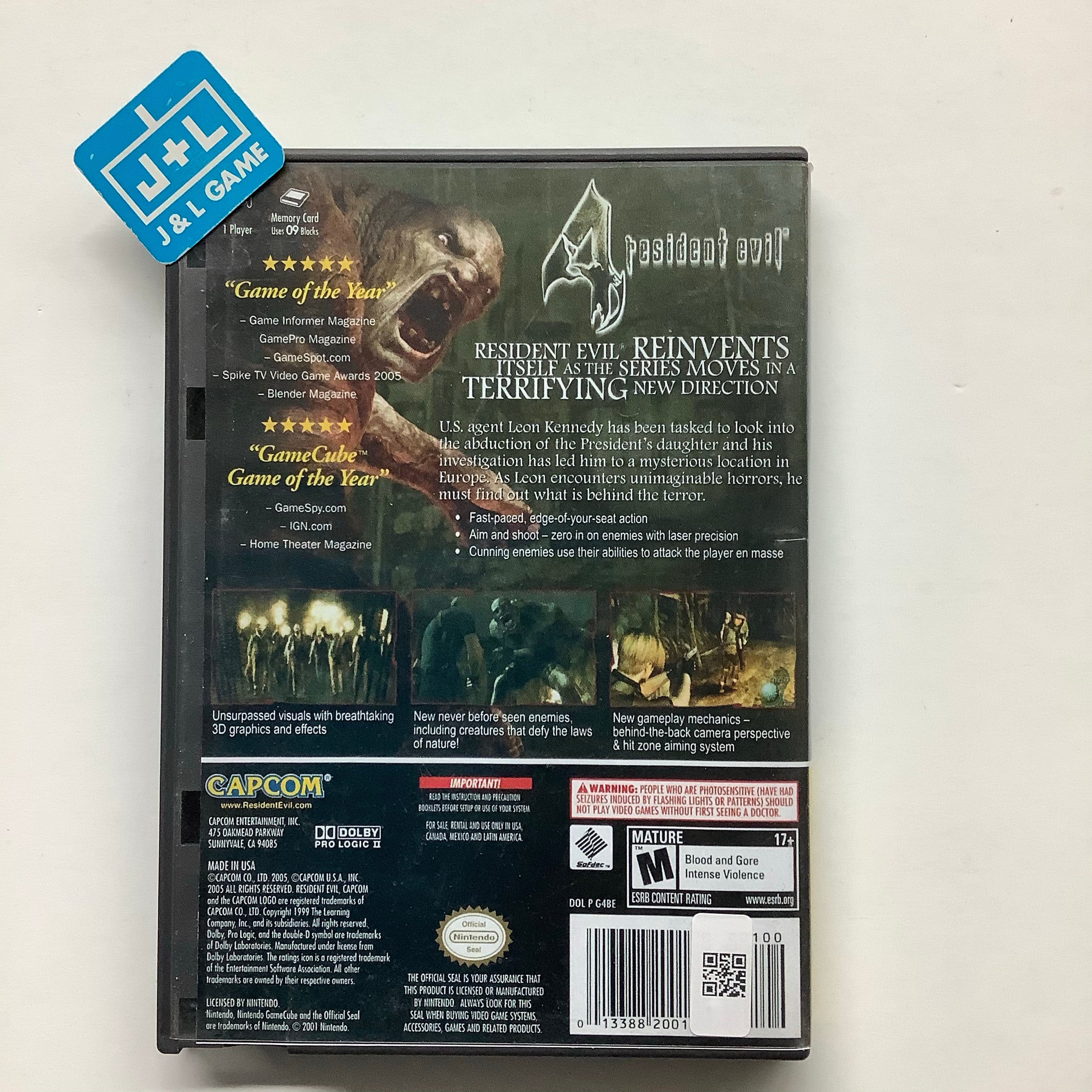 Resident Evil 4 (Player's Choice)  - (GC) GameCube [Pre-Owned] Video Games Capcom   