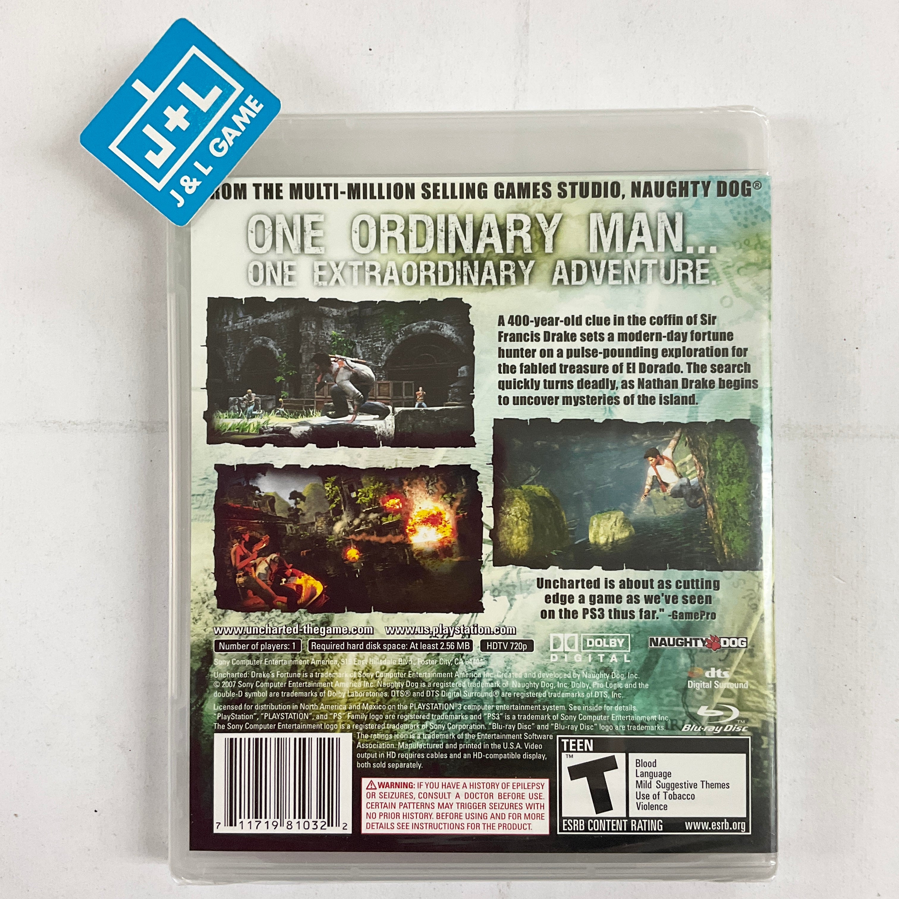 Uncharted: Drake's Fortune - (PS3) PlayStation 3 Video Games SCEA   