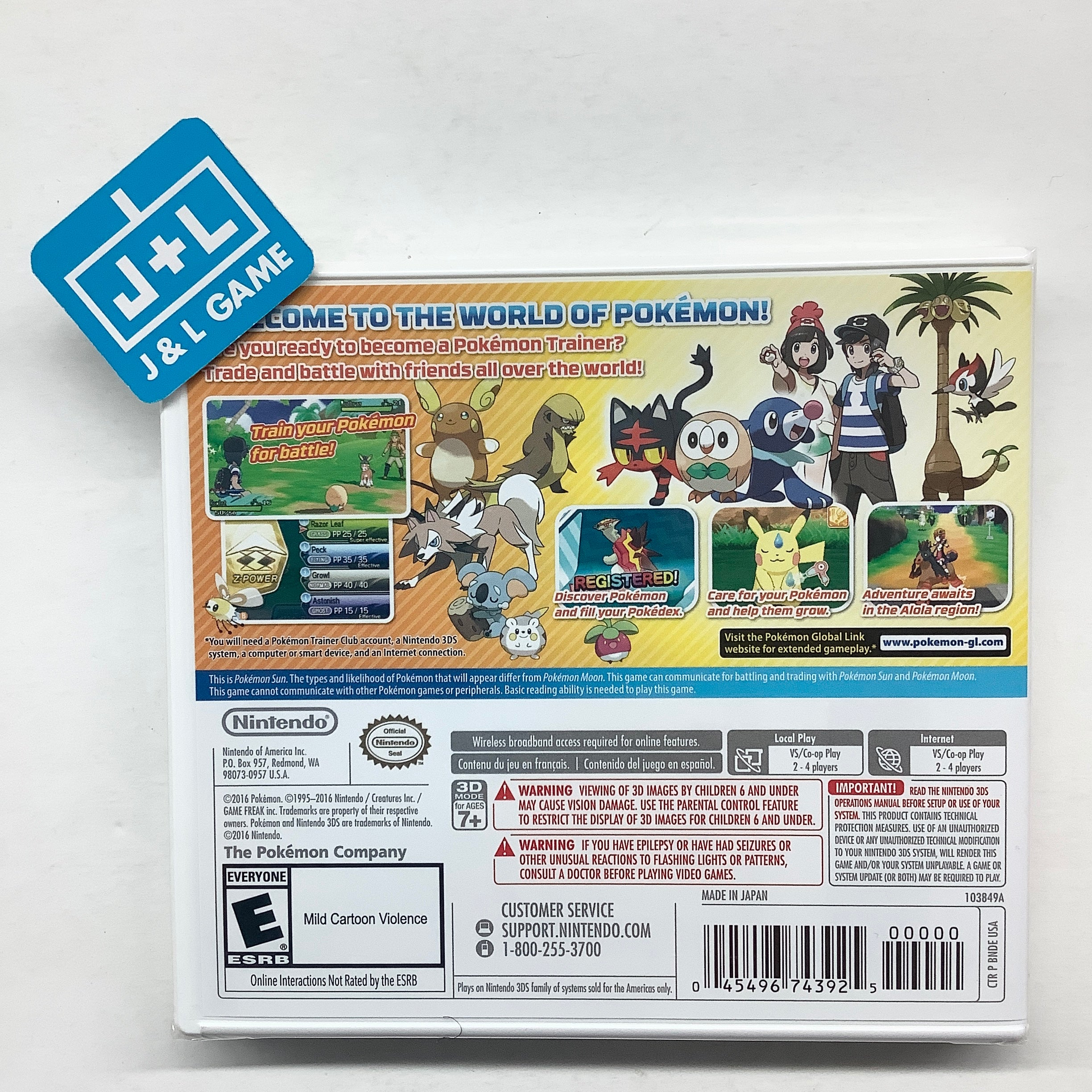 Pokemon Sun - Nintendo 3DS | J&L Game