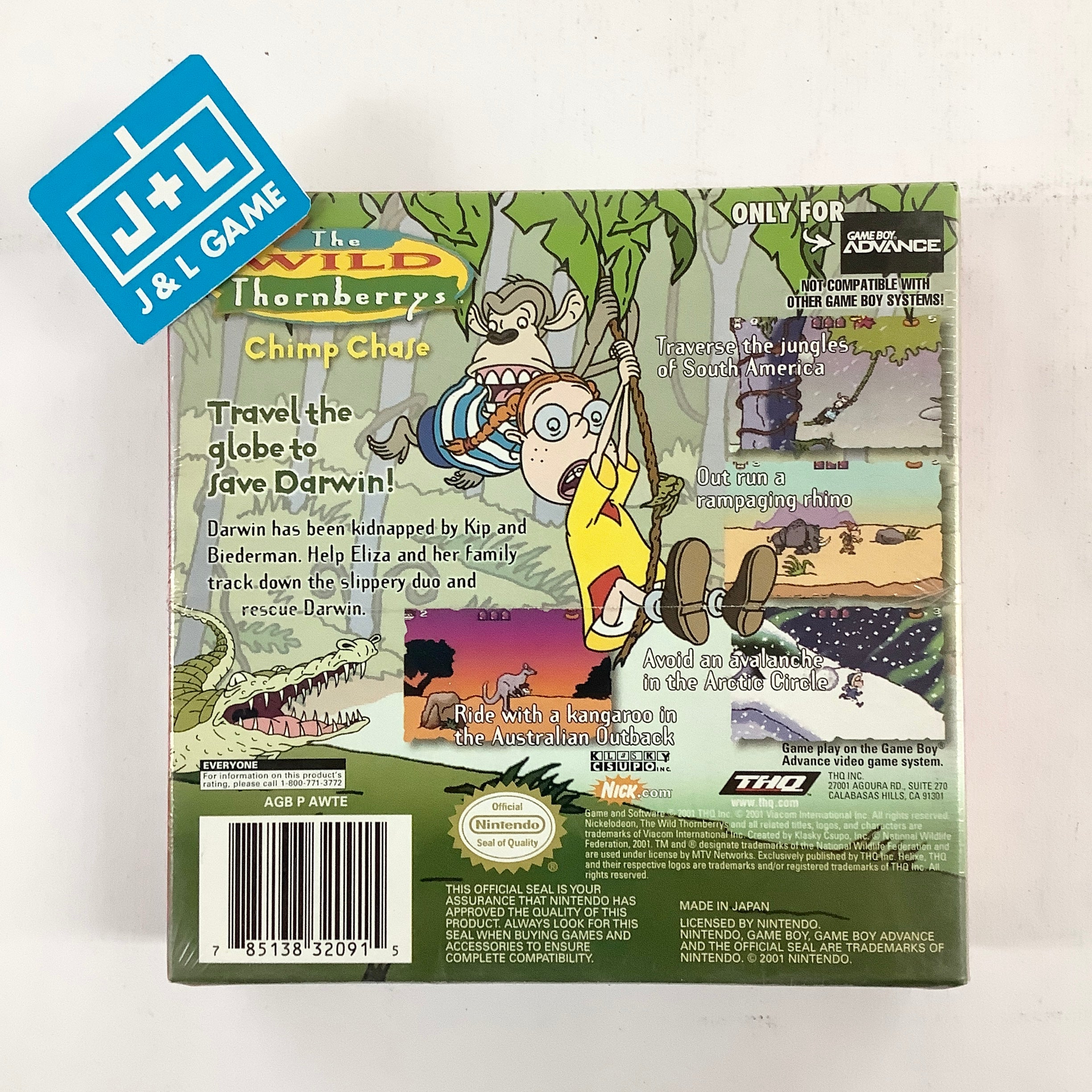 The Wild Thornberrys Chimp Chase GBA Game Boy Advance J L Game the-wild-thornberrys-chimp-chase-gba-game-boy-advance-j-l-game