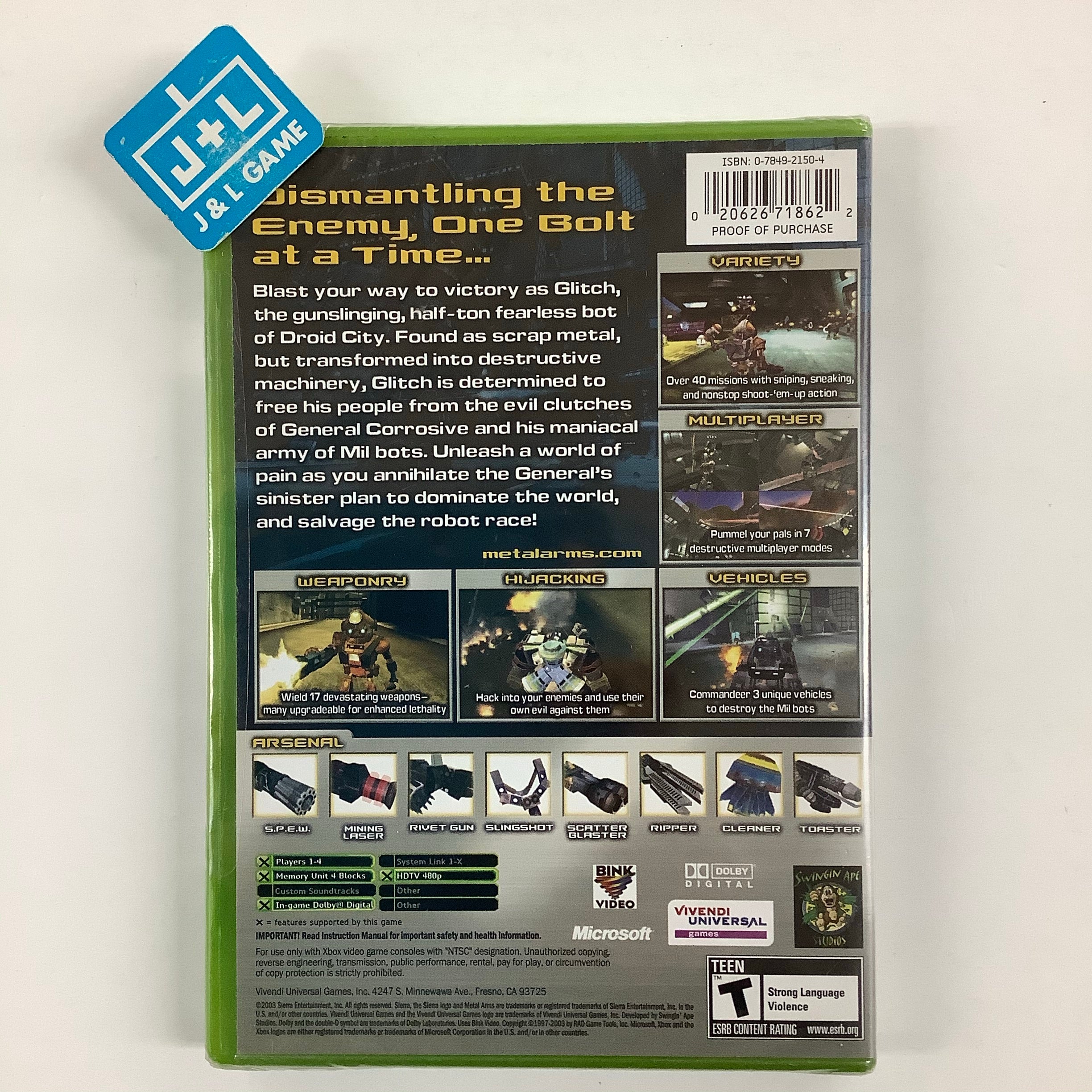Metal Arms: Glitch in the System - Xbox Video Games VU Games   