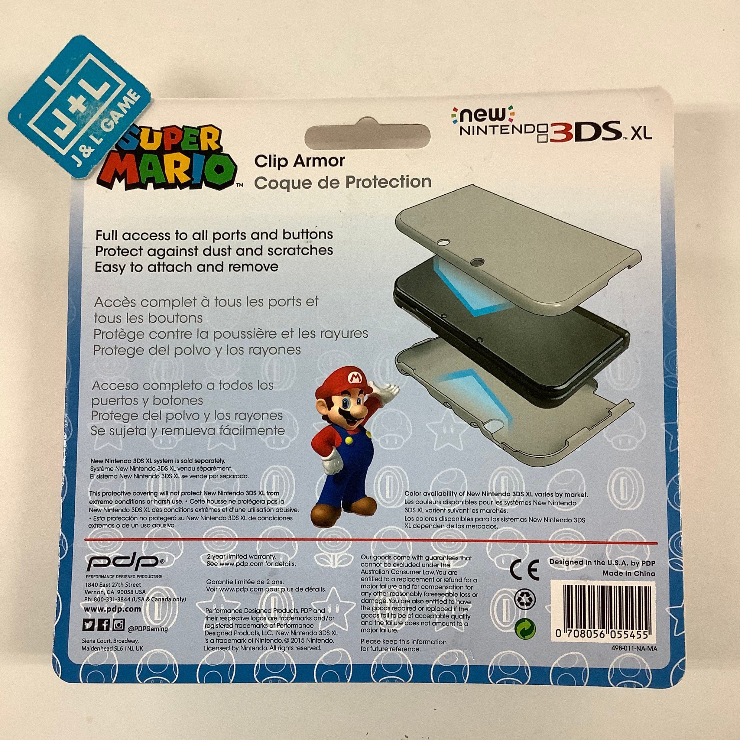 PDP New Nintendo 3DS XL Clip Armor (Mario) - Nintendo 3DS Accessories PDP   