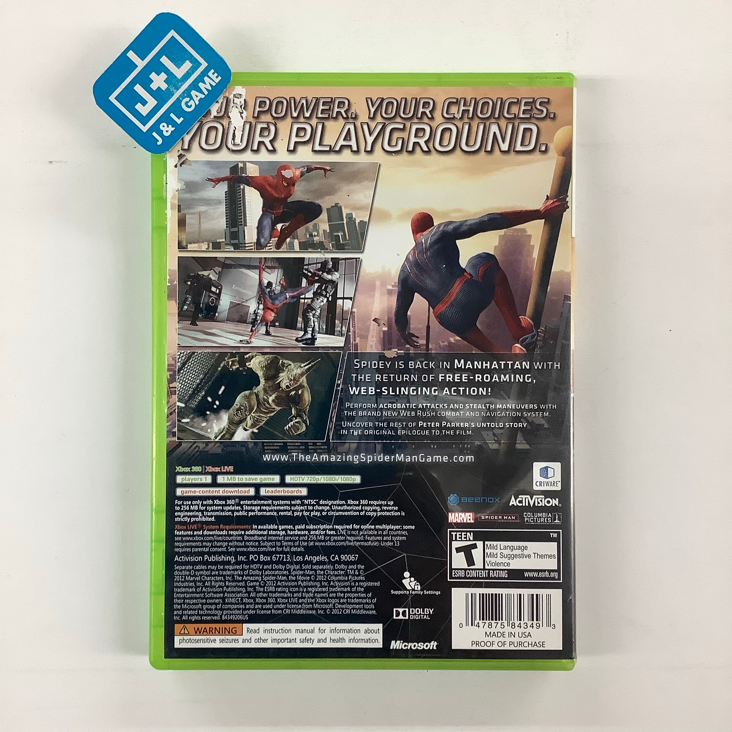 The Amazing Spider-Man - Xbox 360 [Pre-Owned] Video Games ACTIVISION   