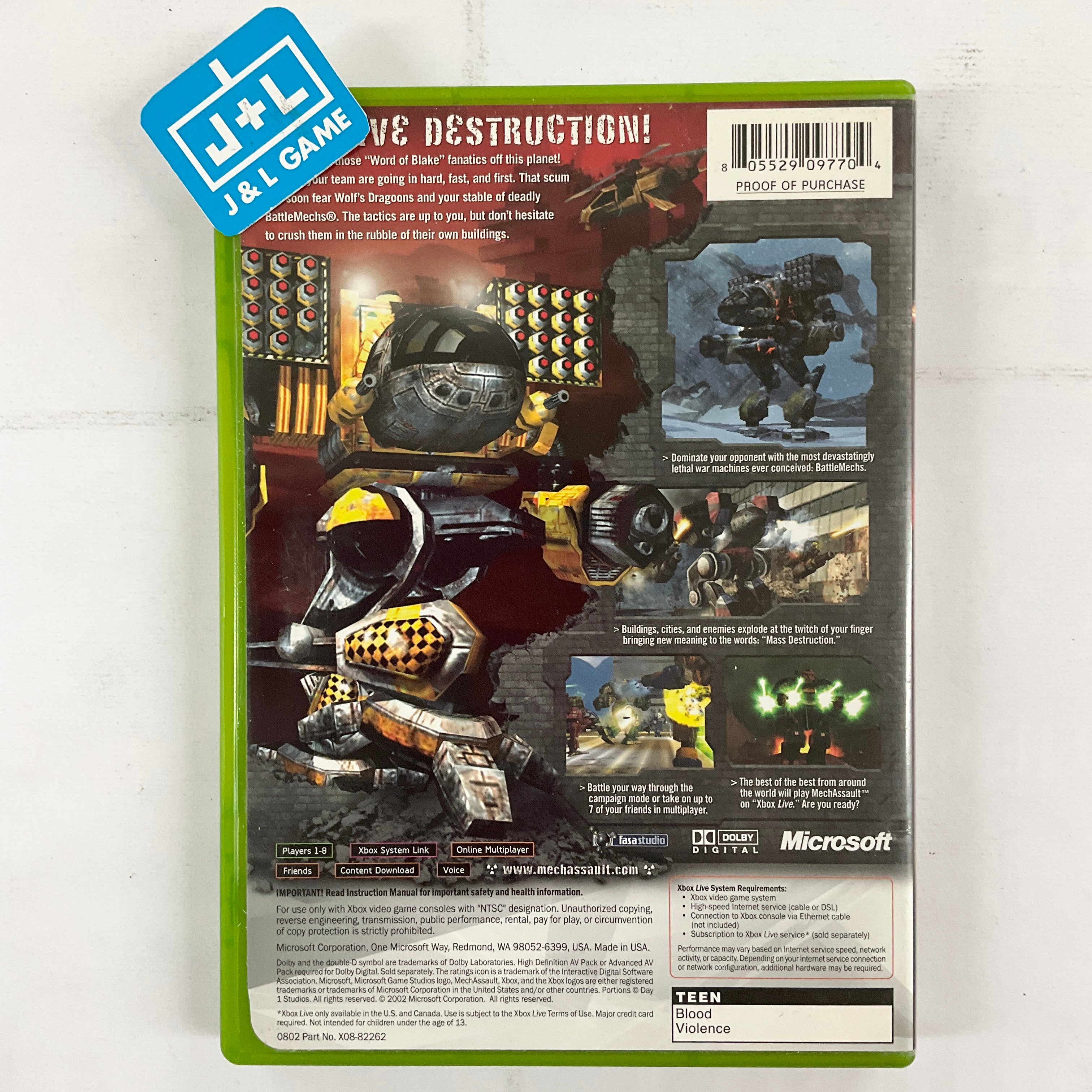 MechAssault - (XB) Xbox [Pre-Owned] Video Games Microsoft Game Studios   